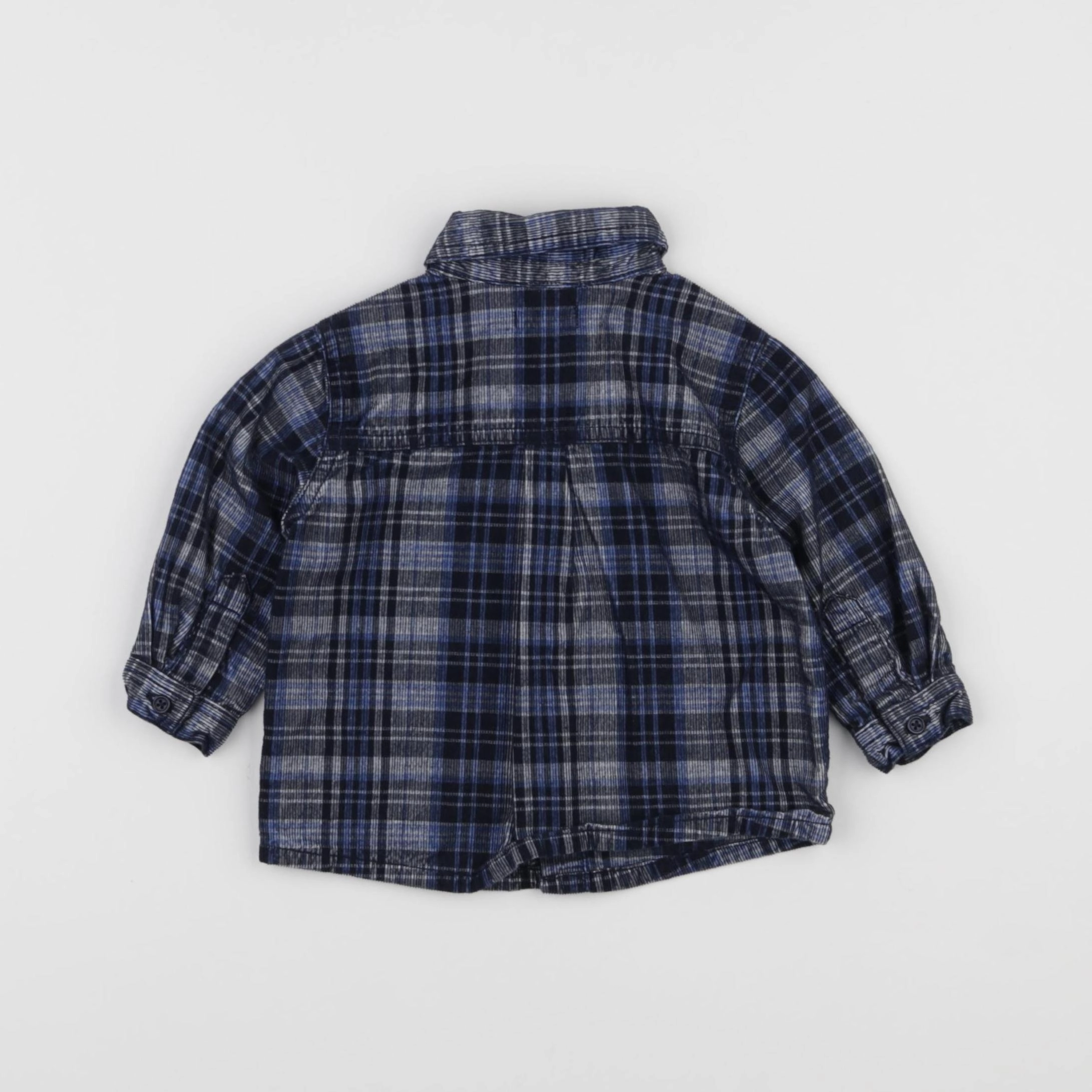 Boutchou - chemise bleu, noir - 6 mois