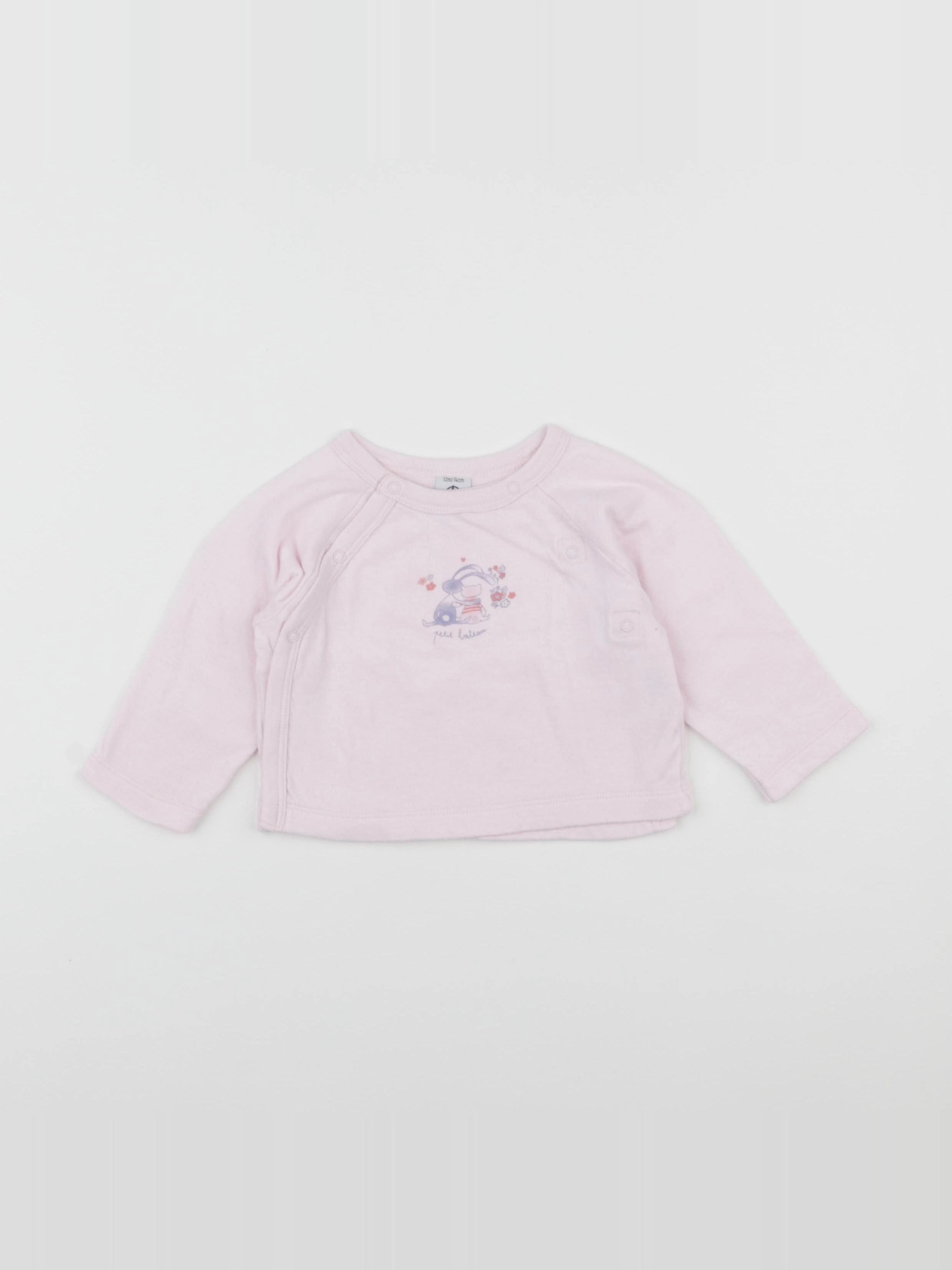 Petit Bateau - tee-shirt rose - 12 mois