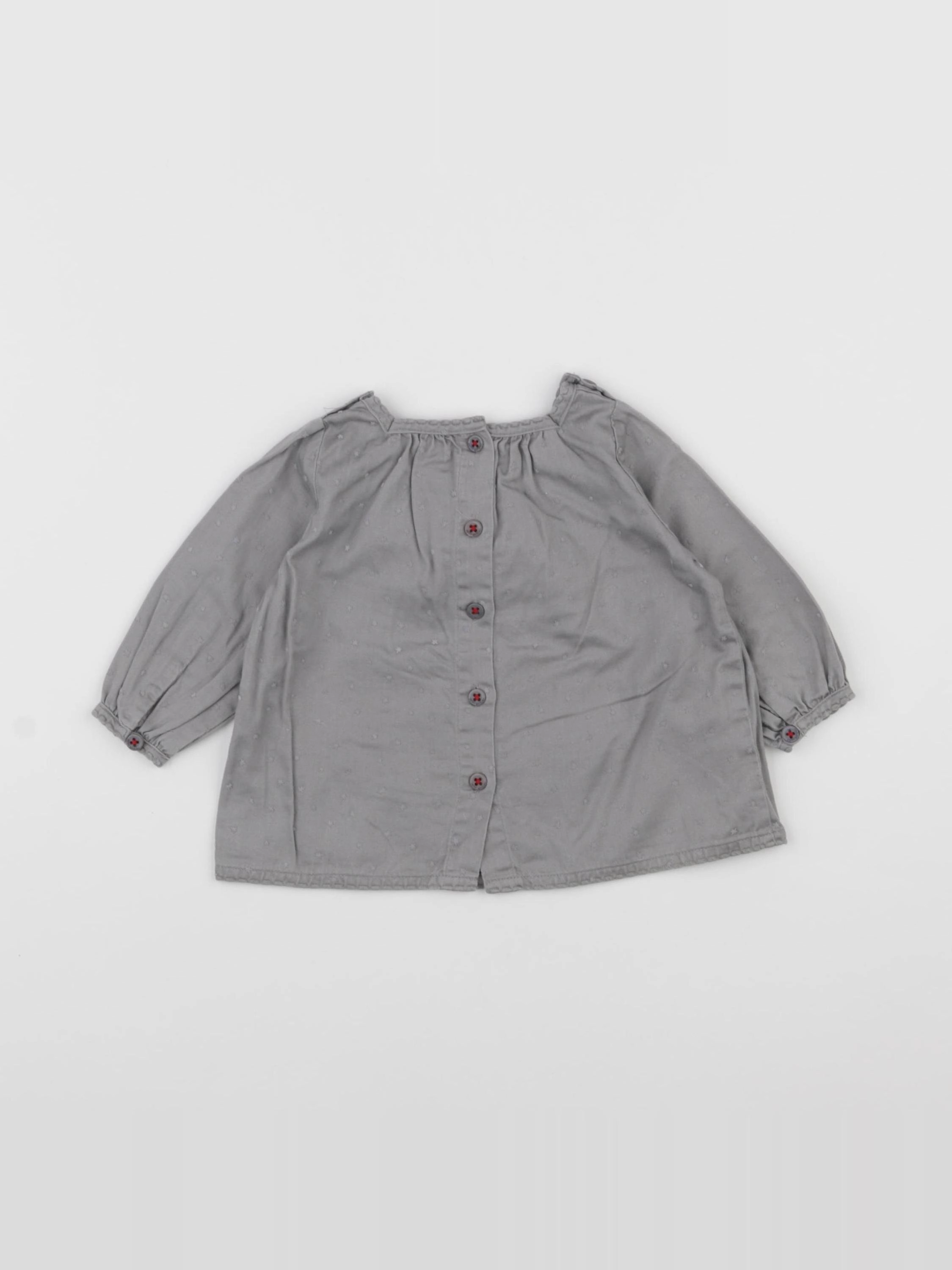 Petit Bateau - blouse gris - 6 mois