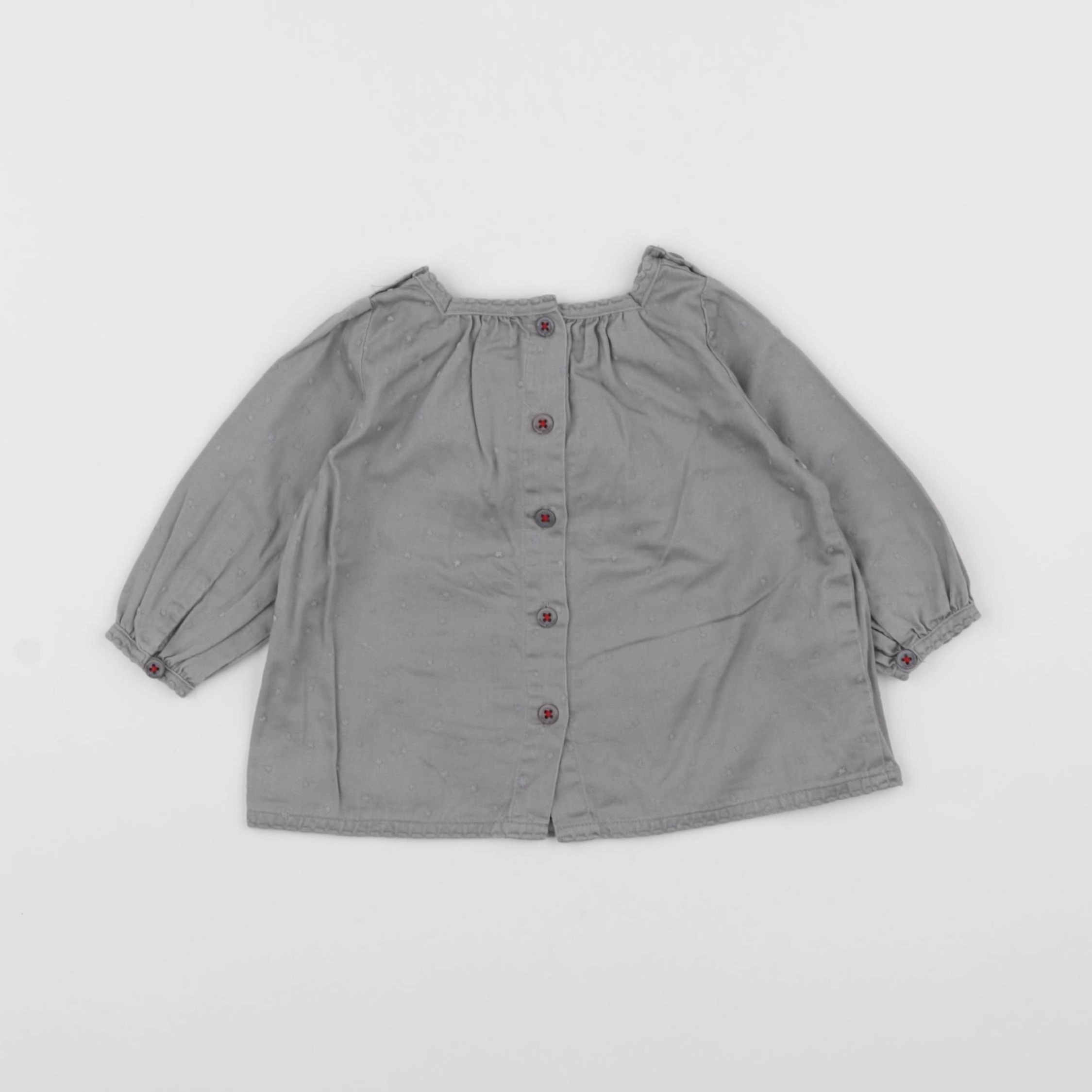 Petit Bateau - blouse gris - 6 mois