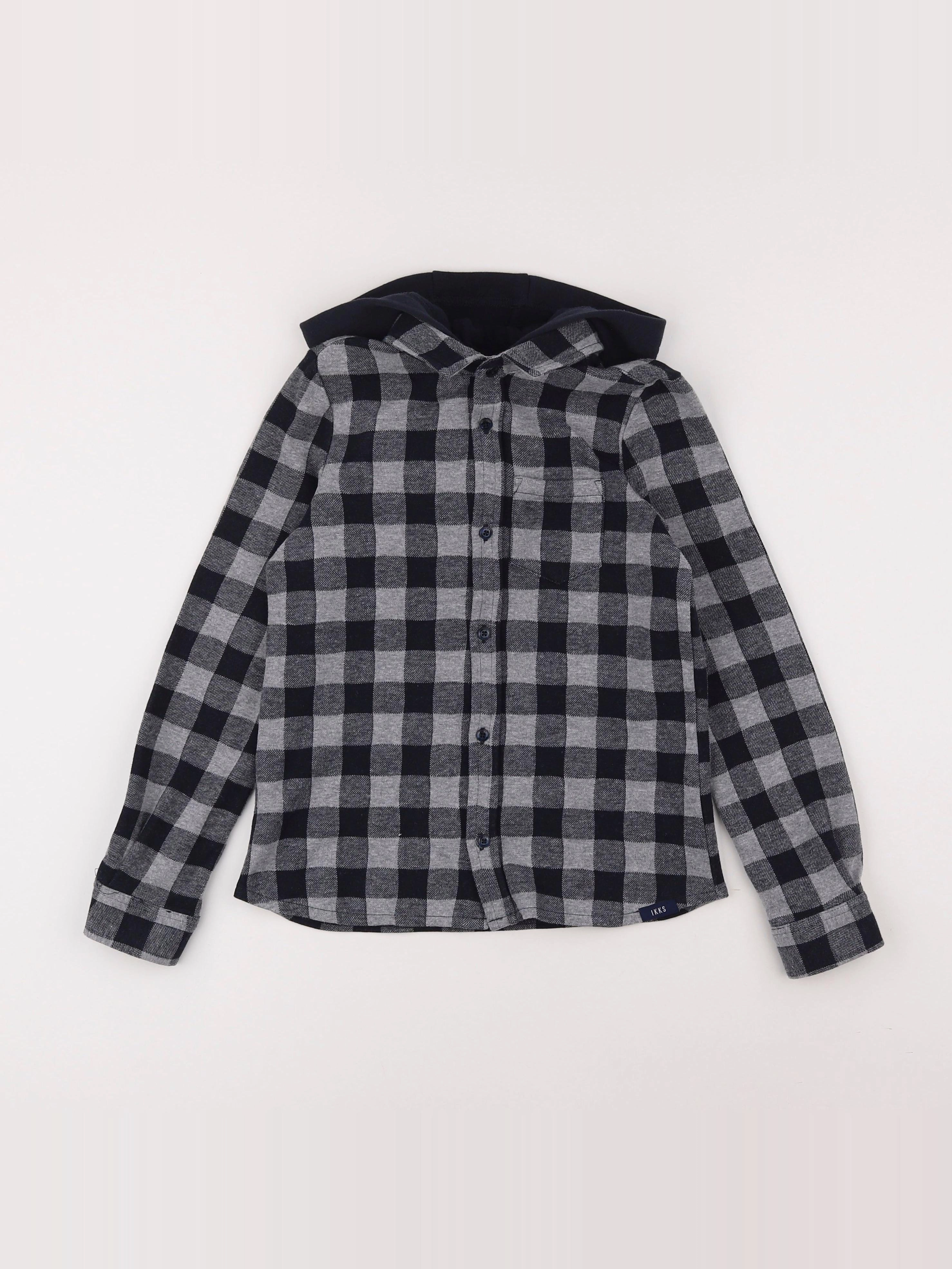 IKKS - chemise bleu, gris - 8 ans