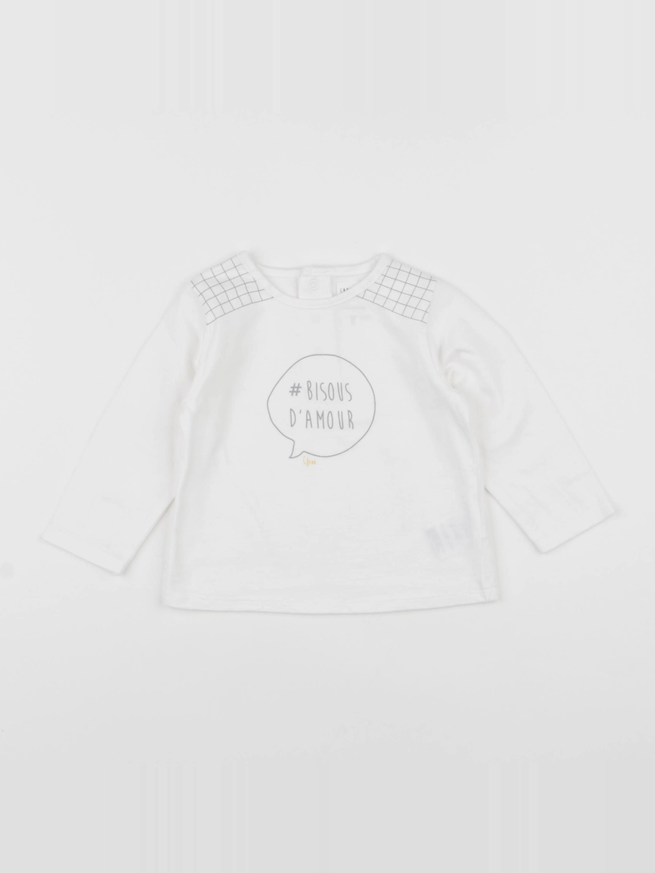 Carrément Beau - tee-shirt blanc - 12 mois