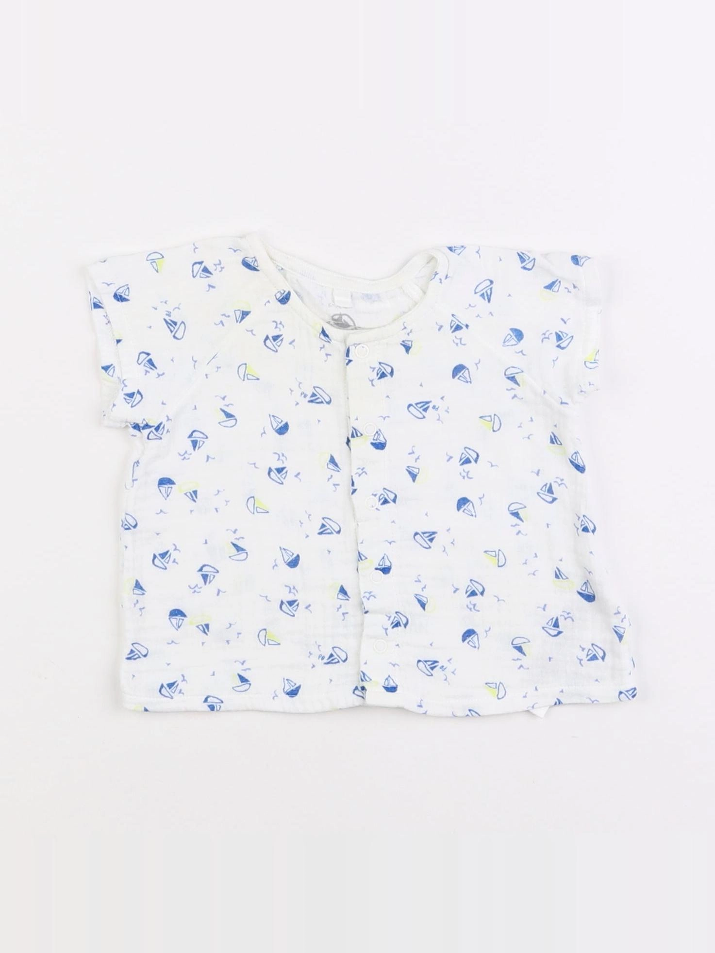Petit Bateau - chemise bleu - 6 mois