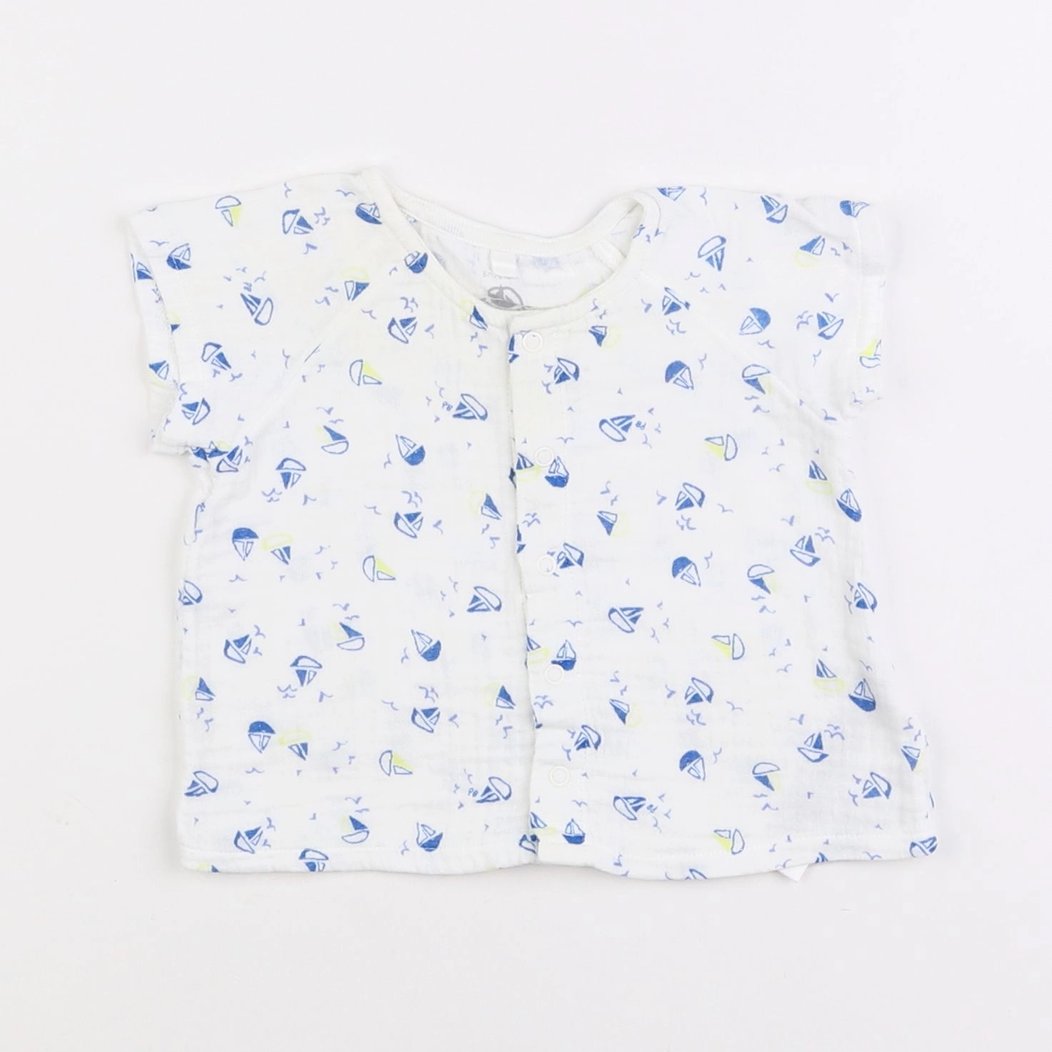 Petit Bateau - chemise bleu - 6 mois