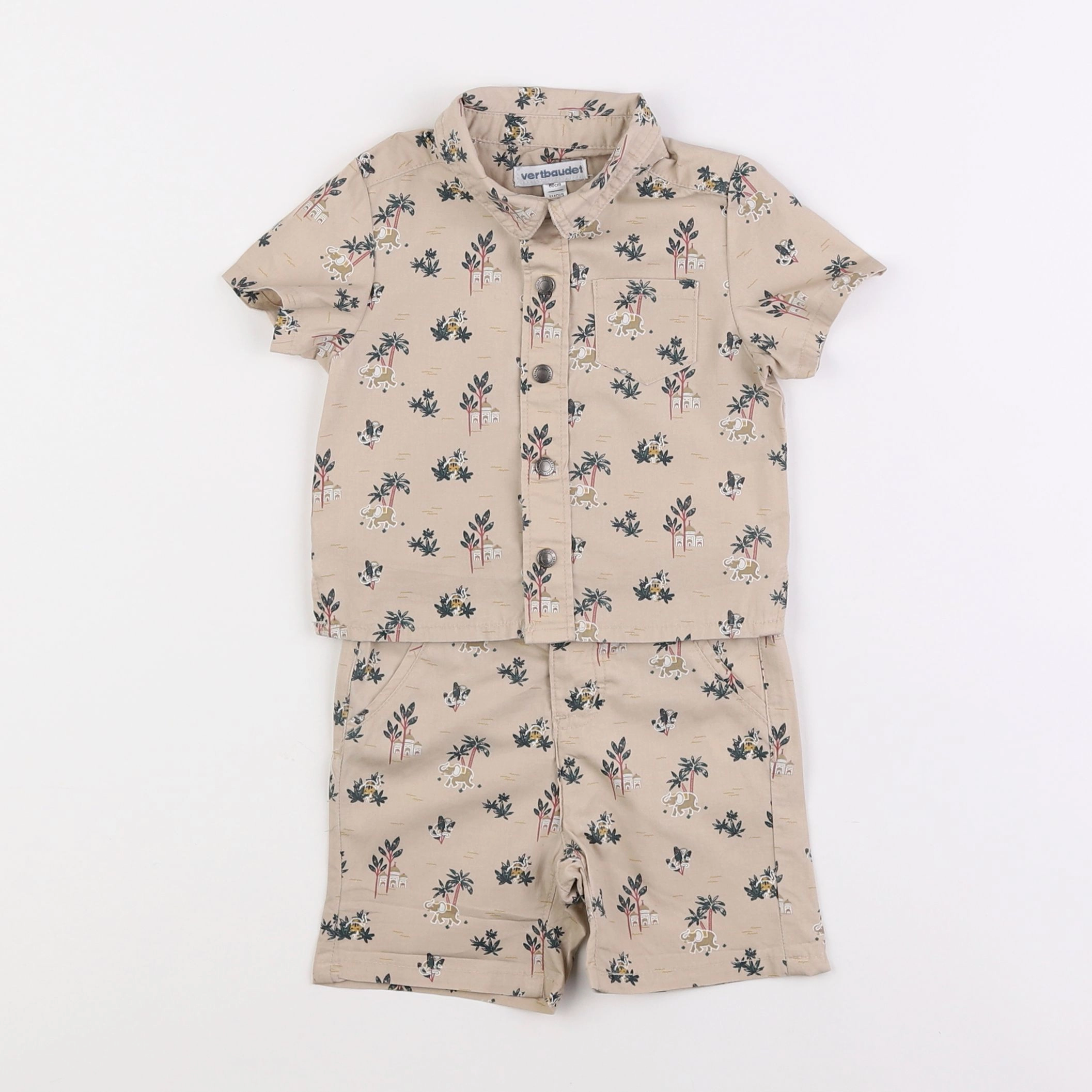 Vertbaudet - ensemble beige - 3 mois