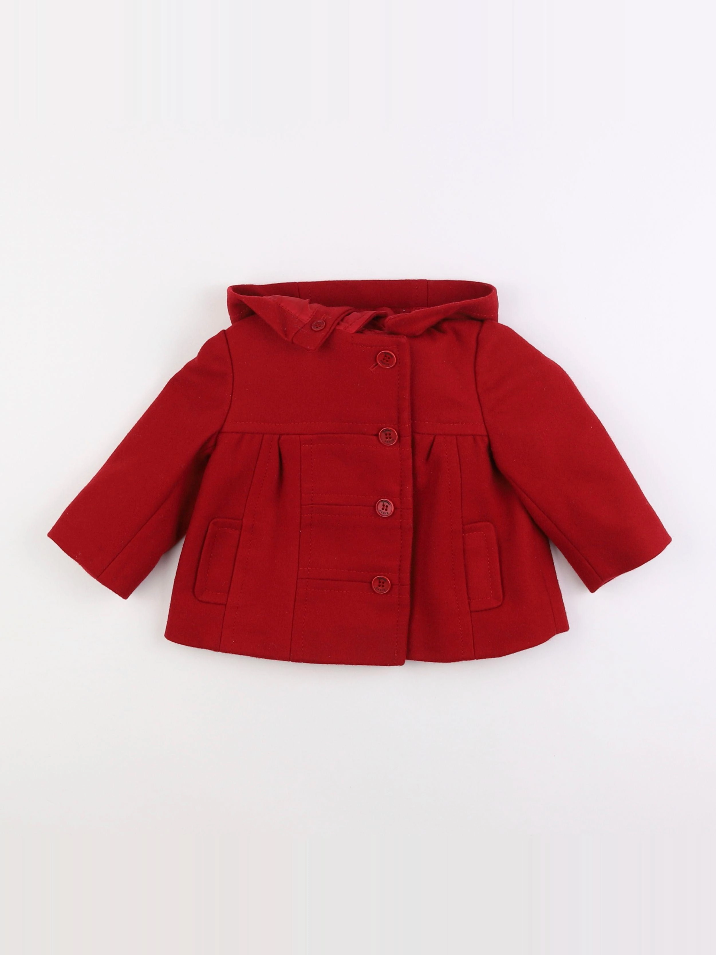 Jacadi - manteau rouge - 12 mois