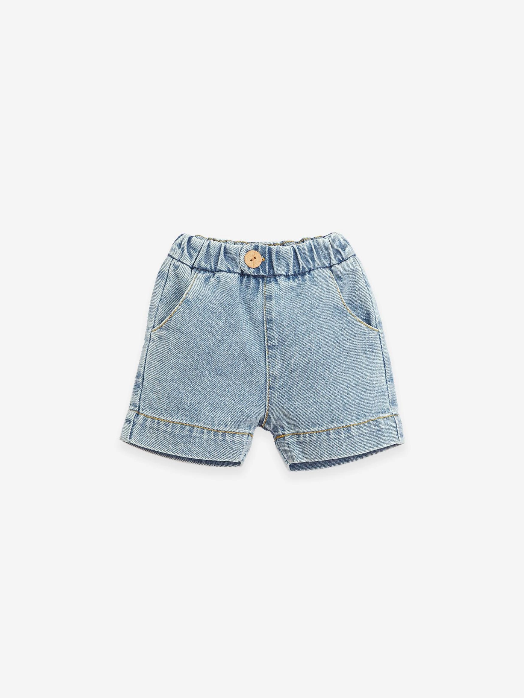 Play Up - Short Denim bleu clair - 6 mois