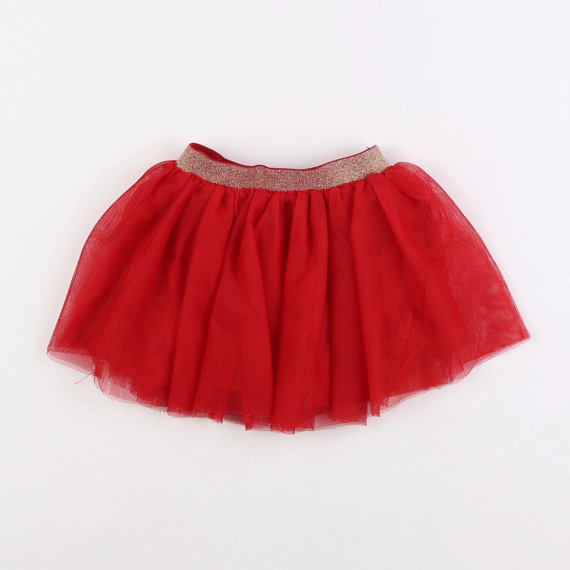 Vertbaudet - jupe rouge, or - 2 ans