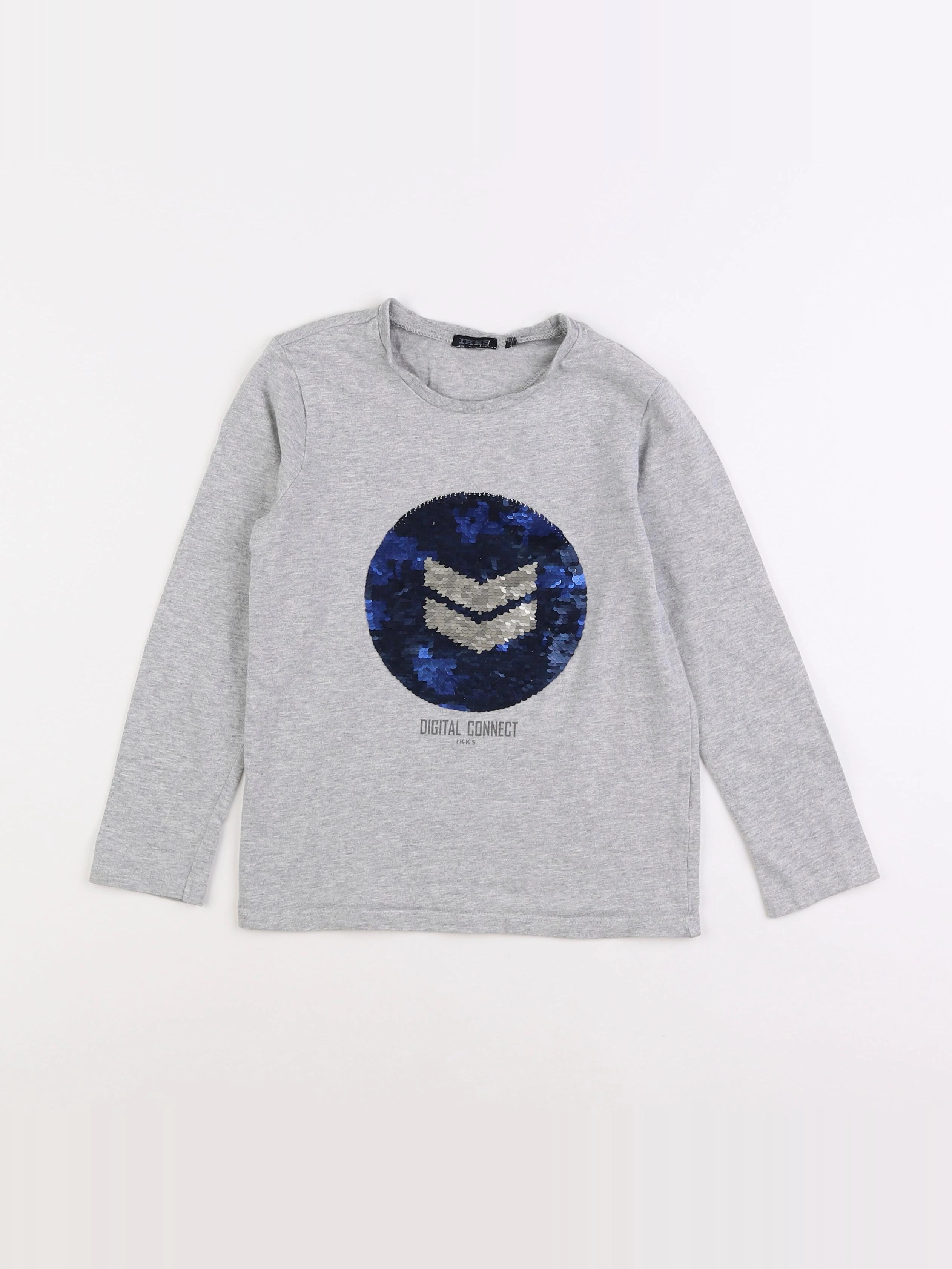 IKKS - tee-shirt gris, bleu - 6 ans