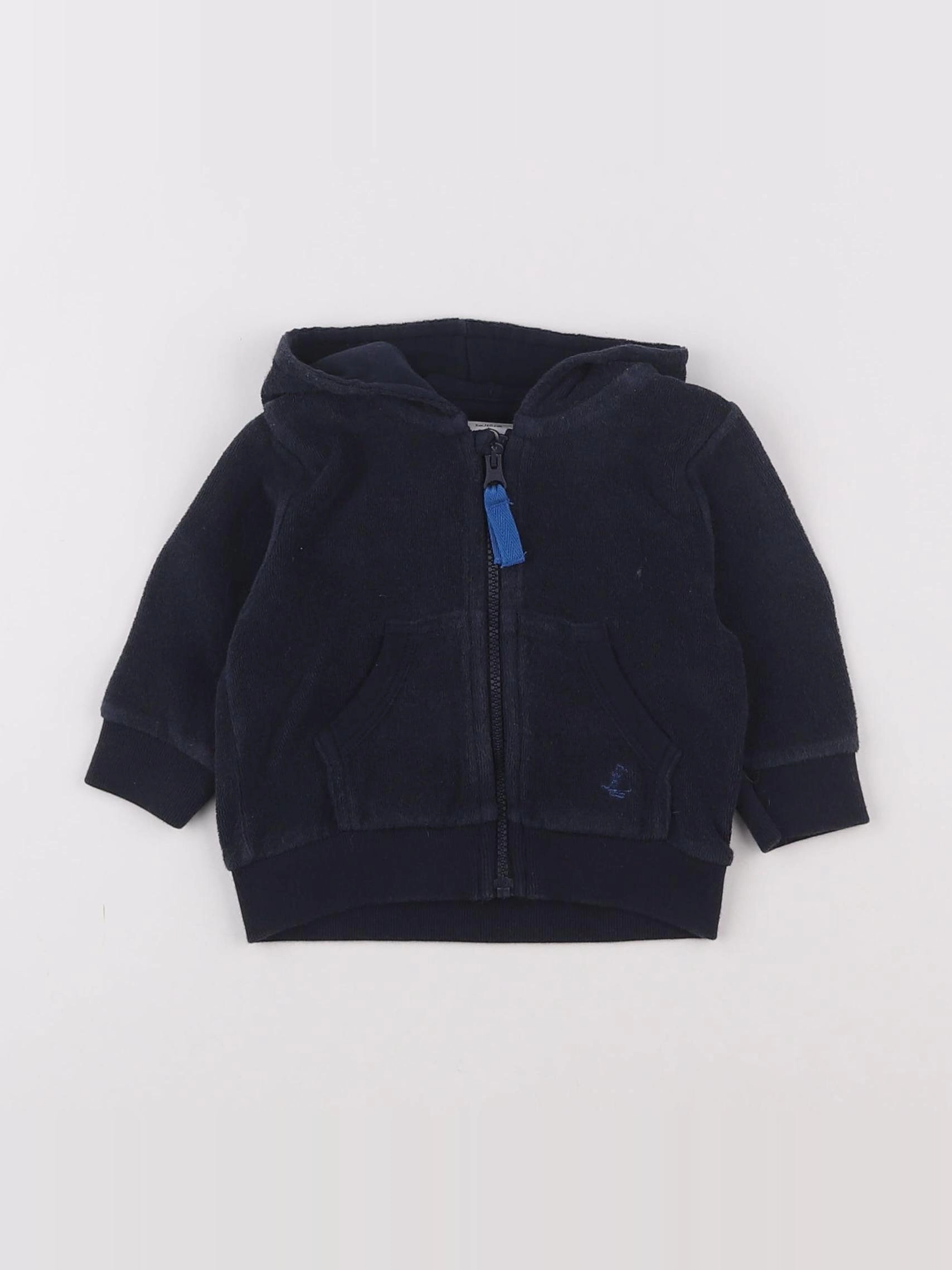 Petit Bateau - sweat bleu - 3 mois
