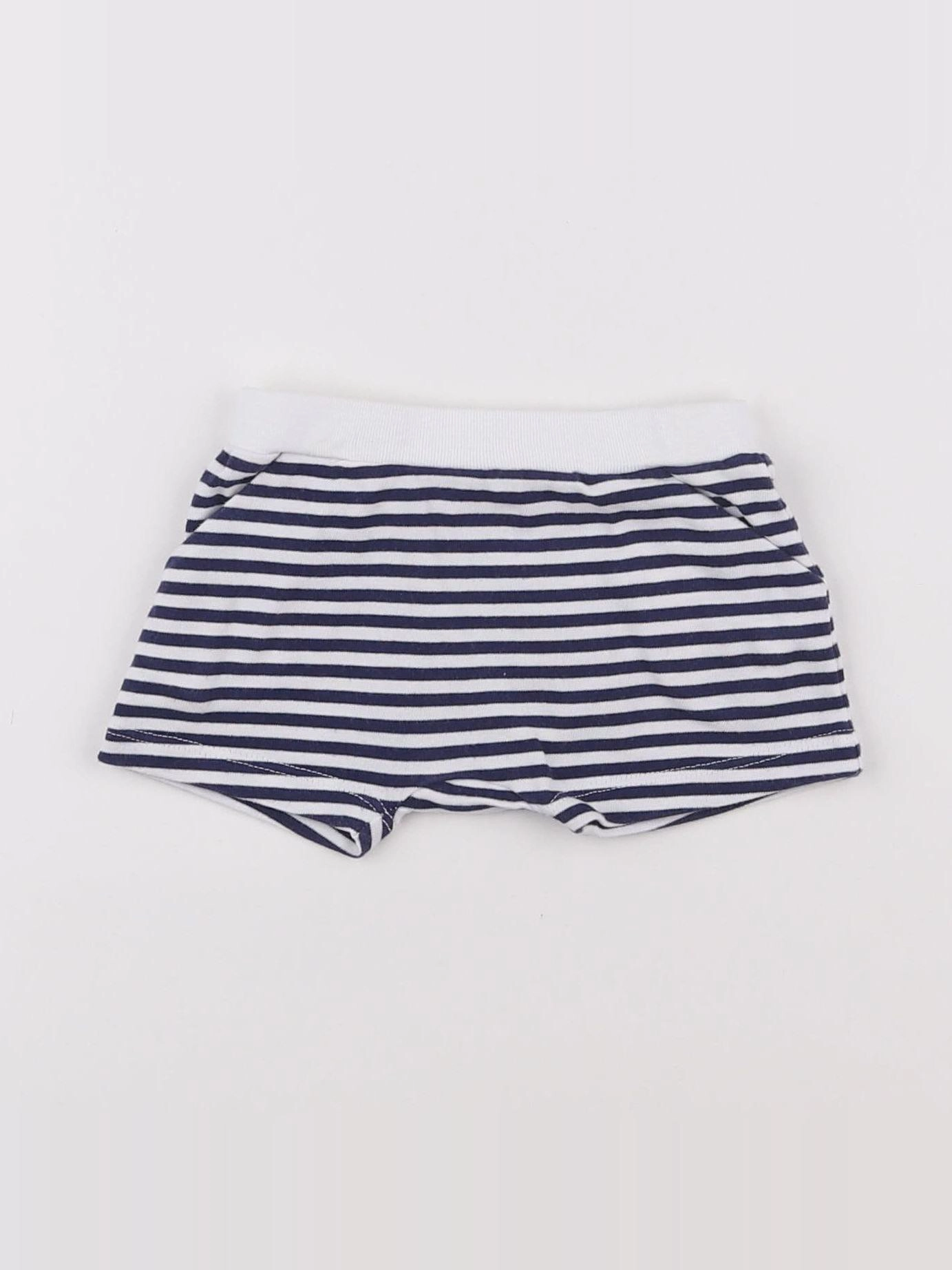 Jacadi - short blanc, bleu - 3 mois