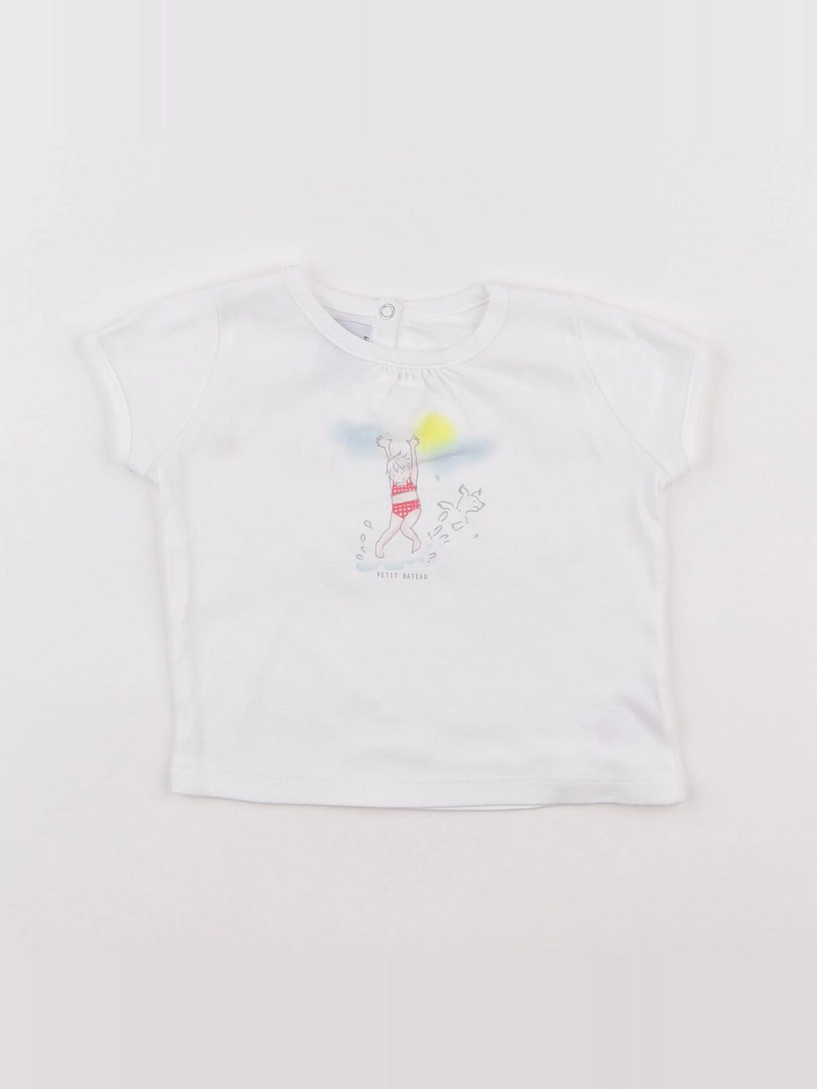 Petit Bateau - tee-shirt blanc - 6 mois