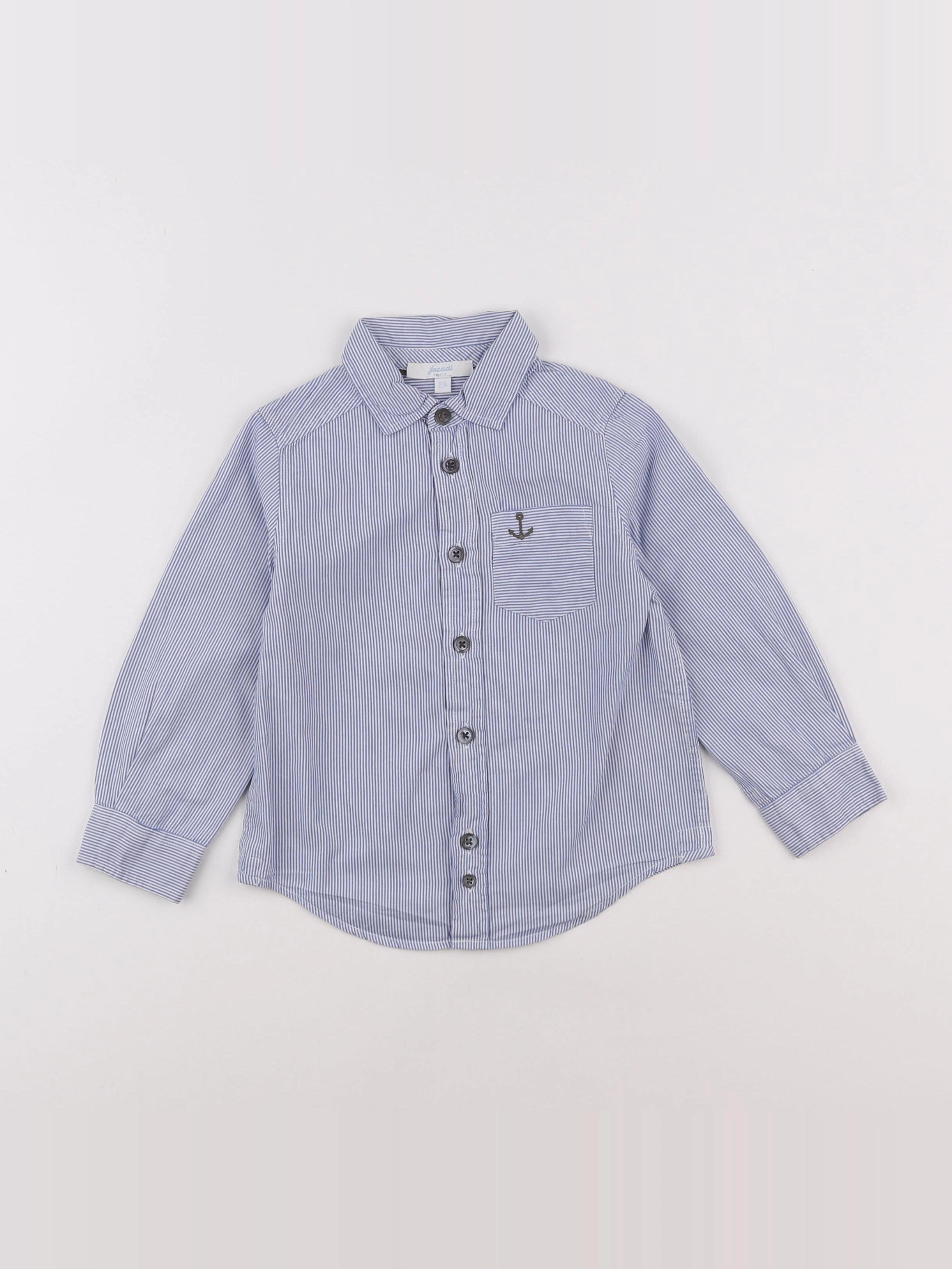 Jacadi - chemise blanc, bleu - 2 ans