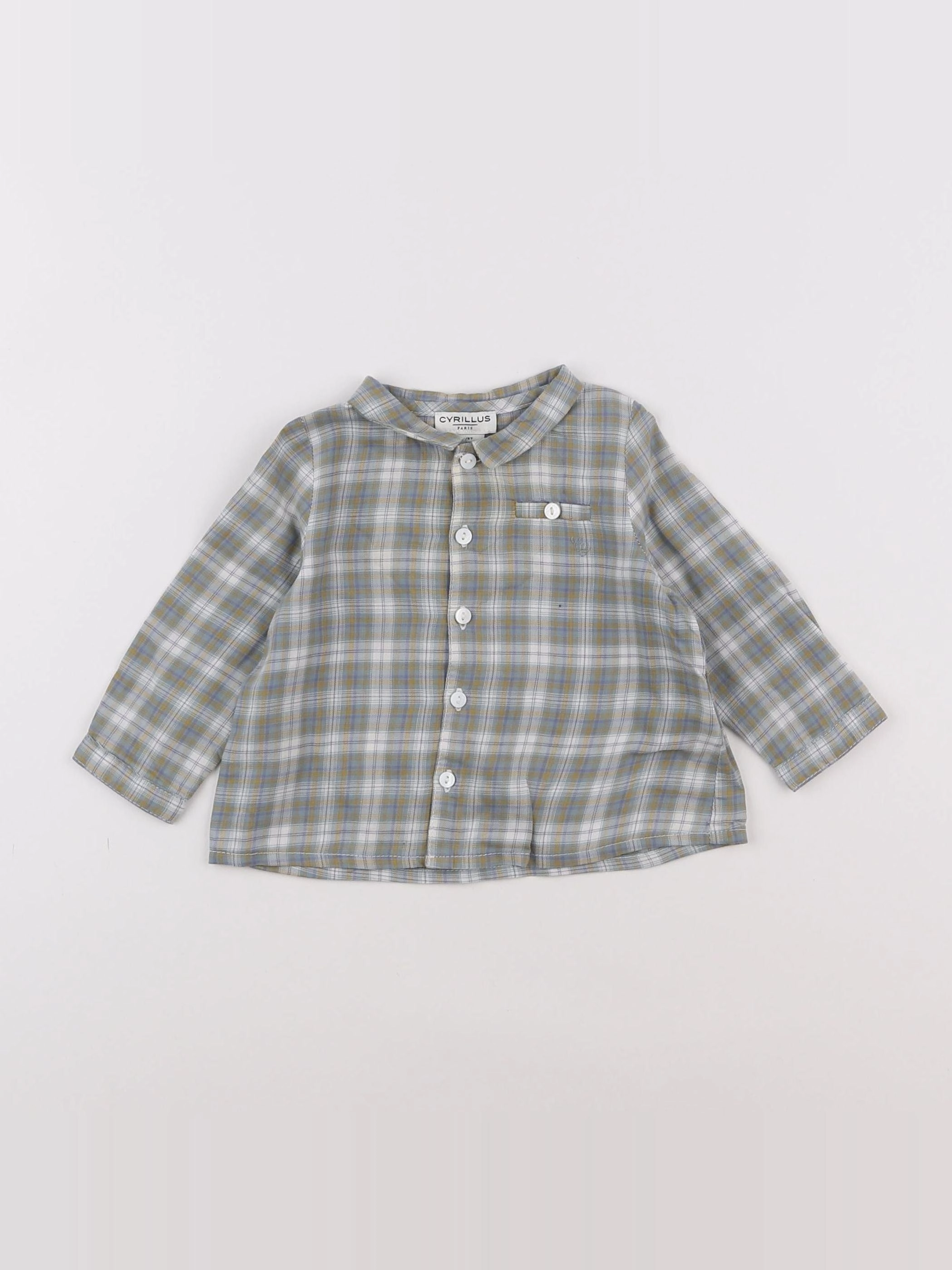 Cyrillus - chemise blanc, gris - 6 mois