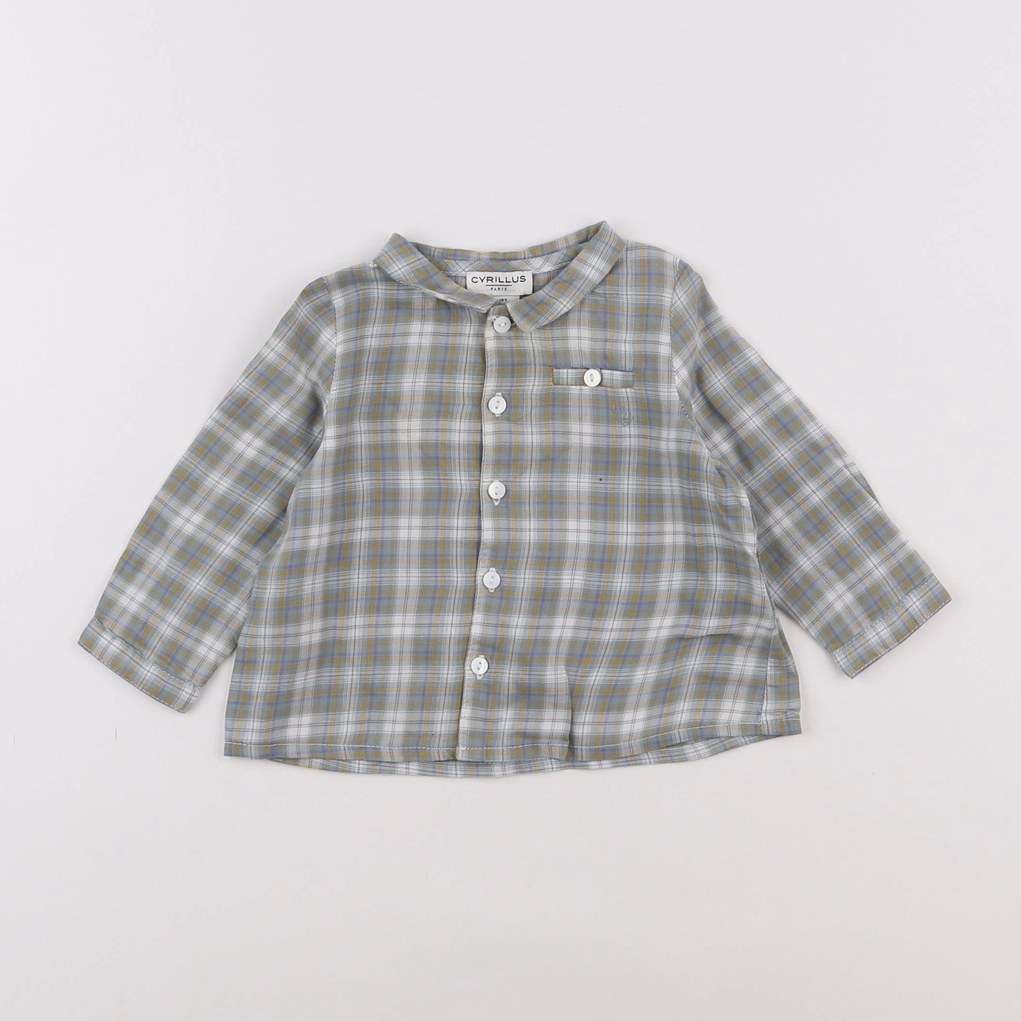 Cyrillus - chemise blanc, gris - 6 mois