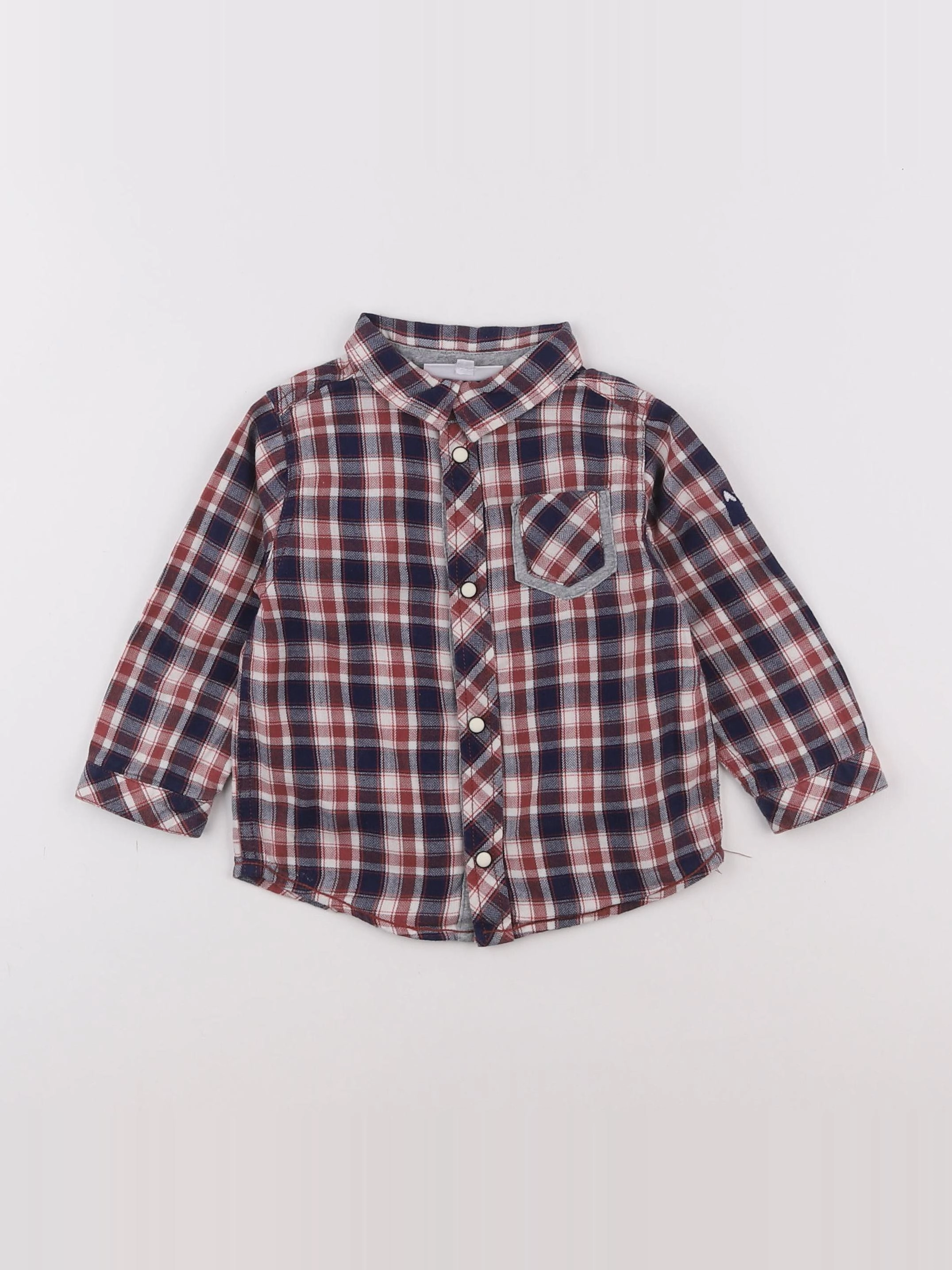 Cadet Rousselle - chemise blanc, bleu, rouge - 12 mois