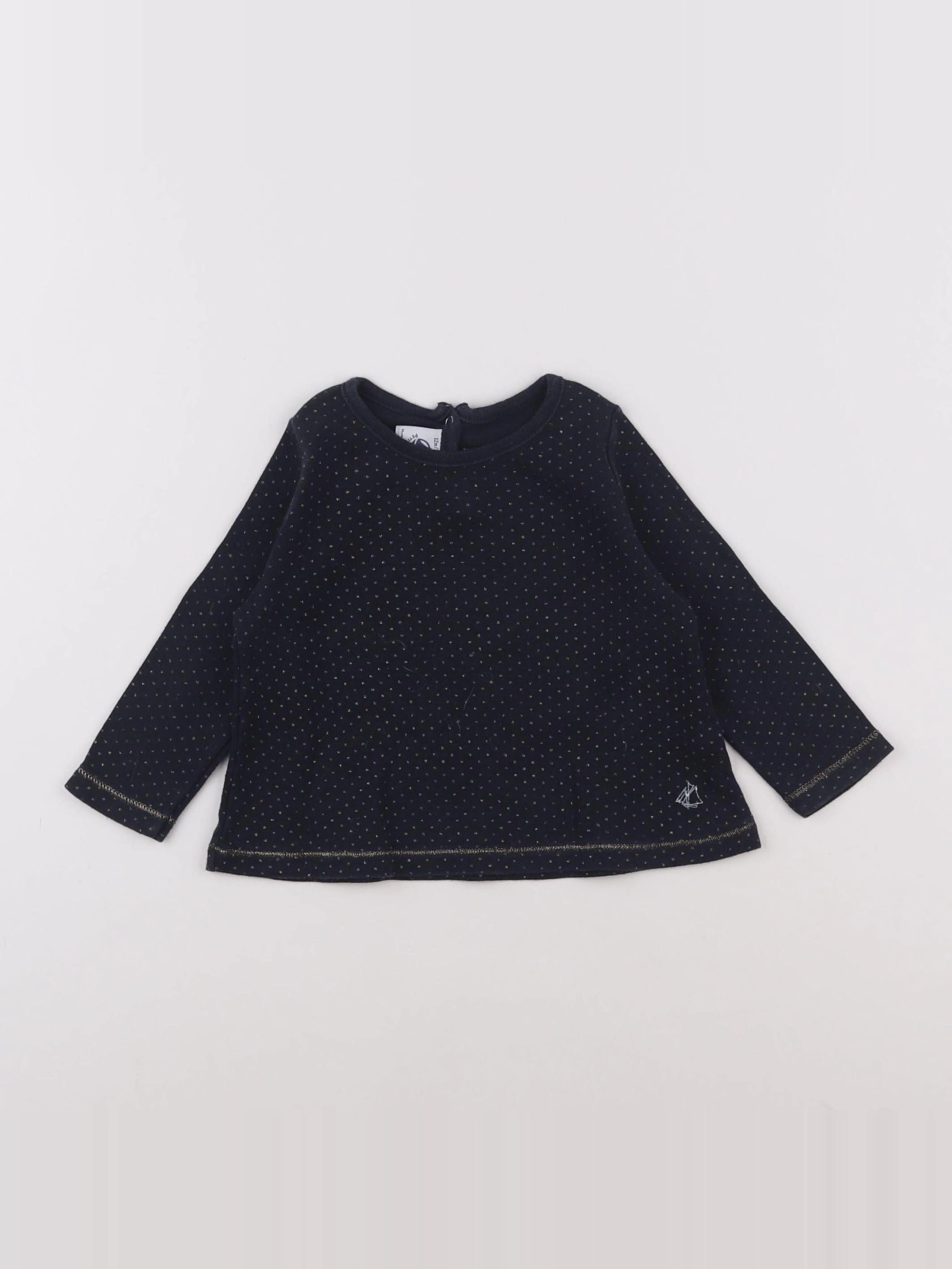 Petit Bateau - tee-shirt bleu, or - 12 mois