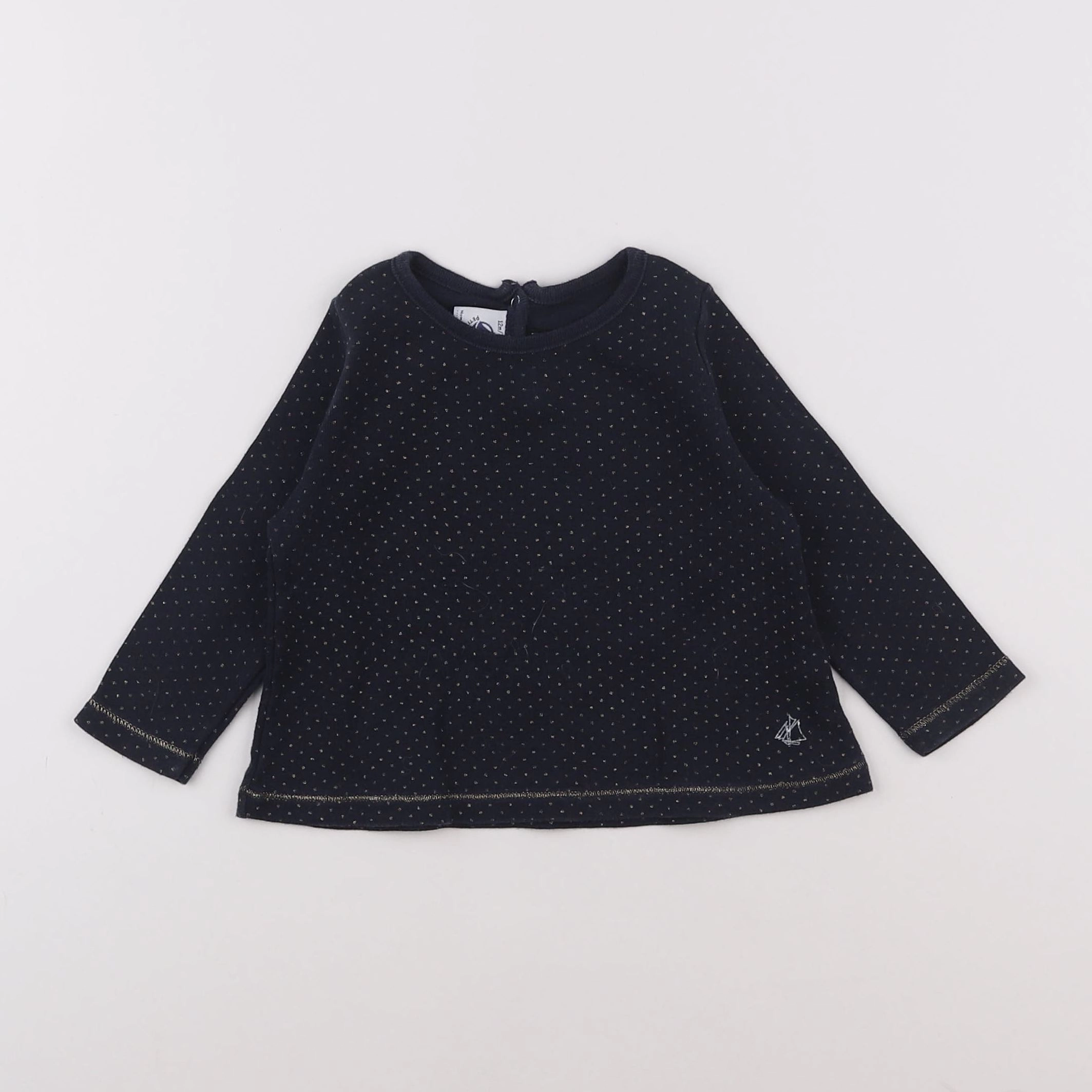 Petit Bateau - tee-shirt bleu, or - 12 mois