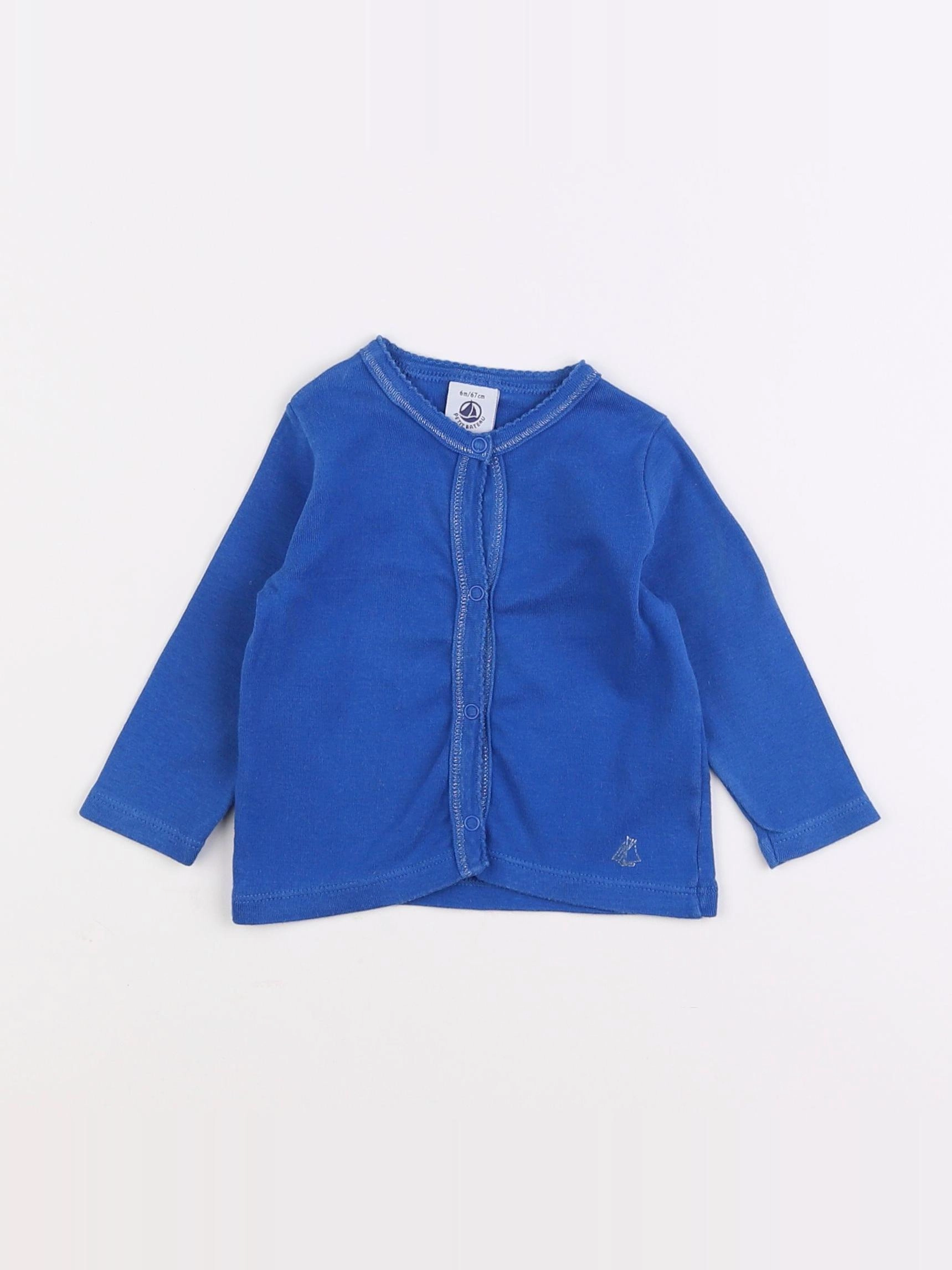 Petit Bateau - tee-shirt bleu - 6 mois