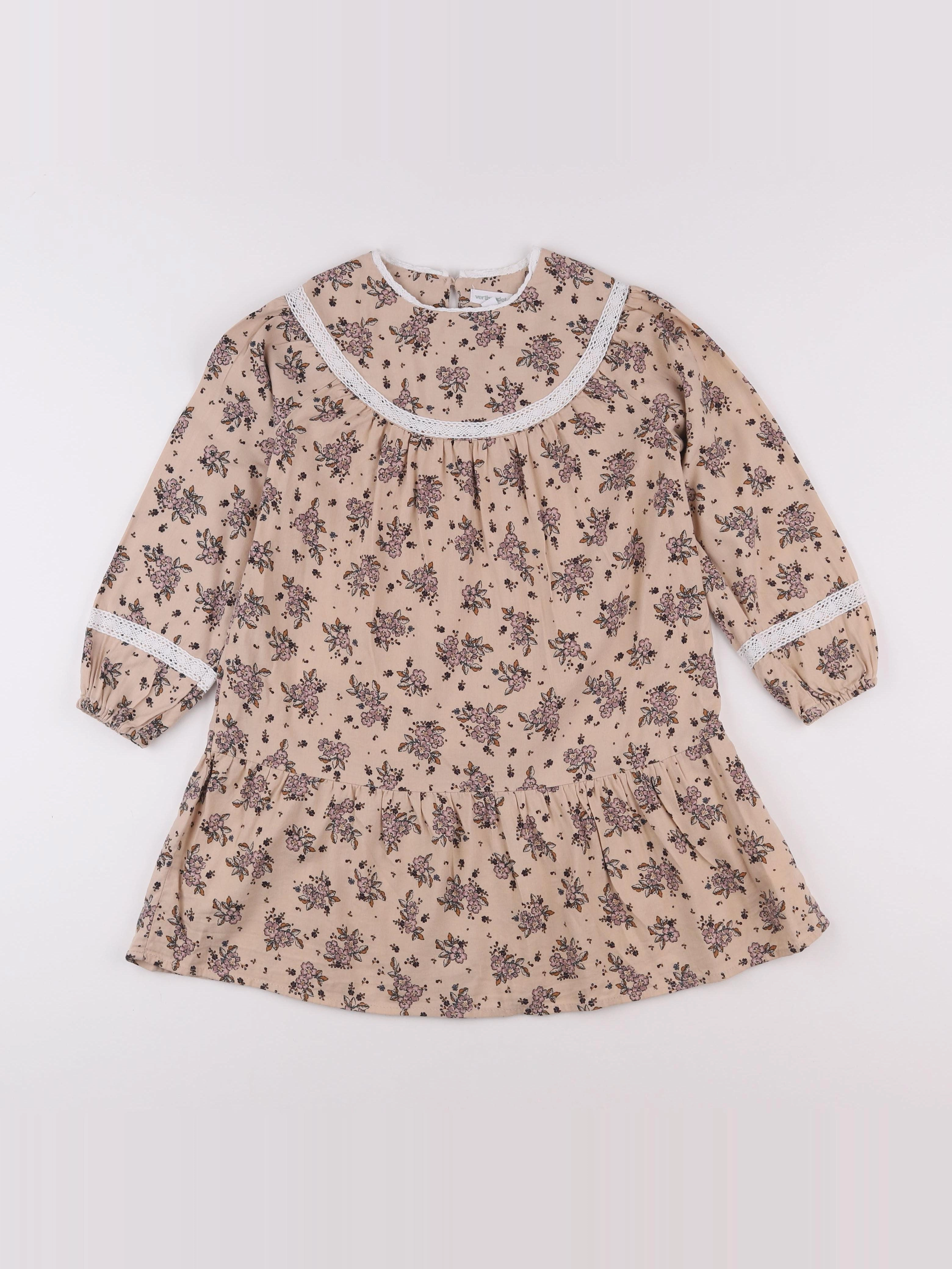 Vertbaudet - robe beige - 7 ans