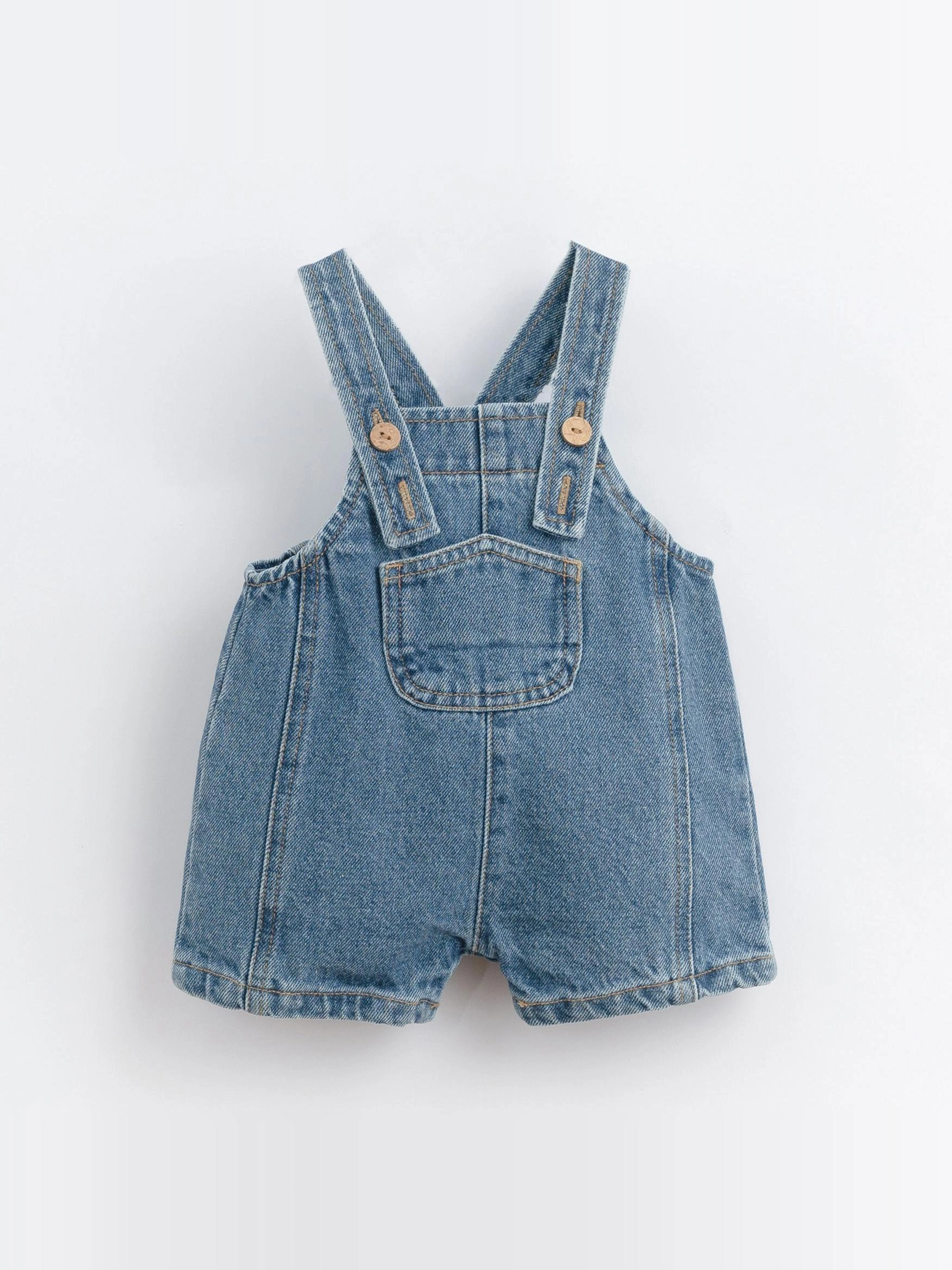 Play Up - Salopette courte Denim bleu - 3 mois