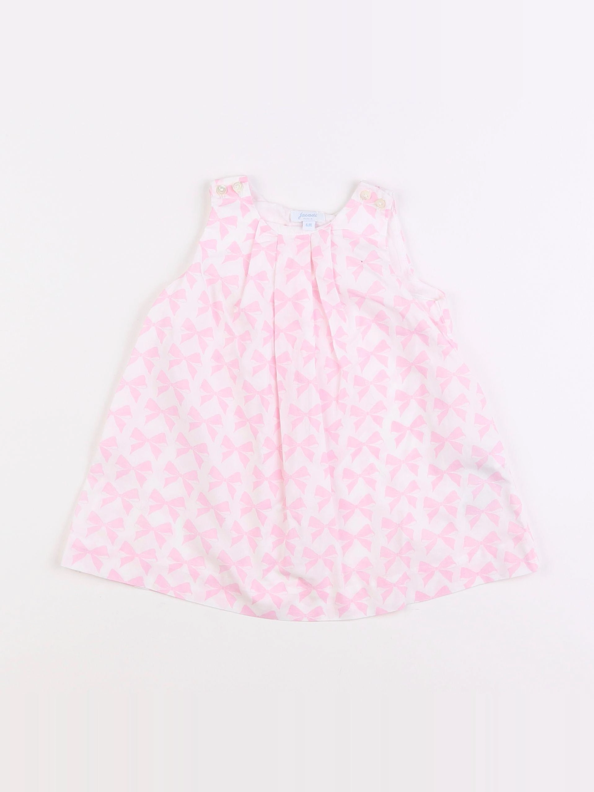 Jacadi - robe blanc, rose - 6 mois