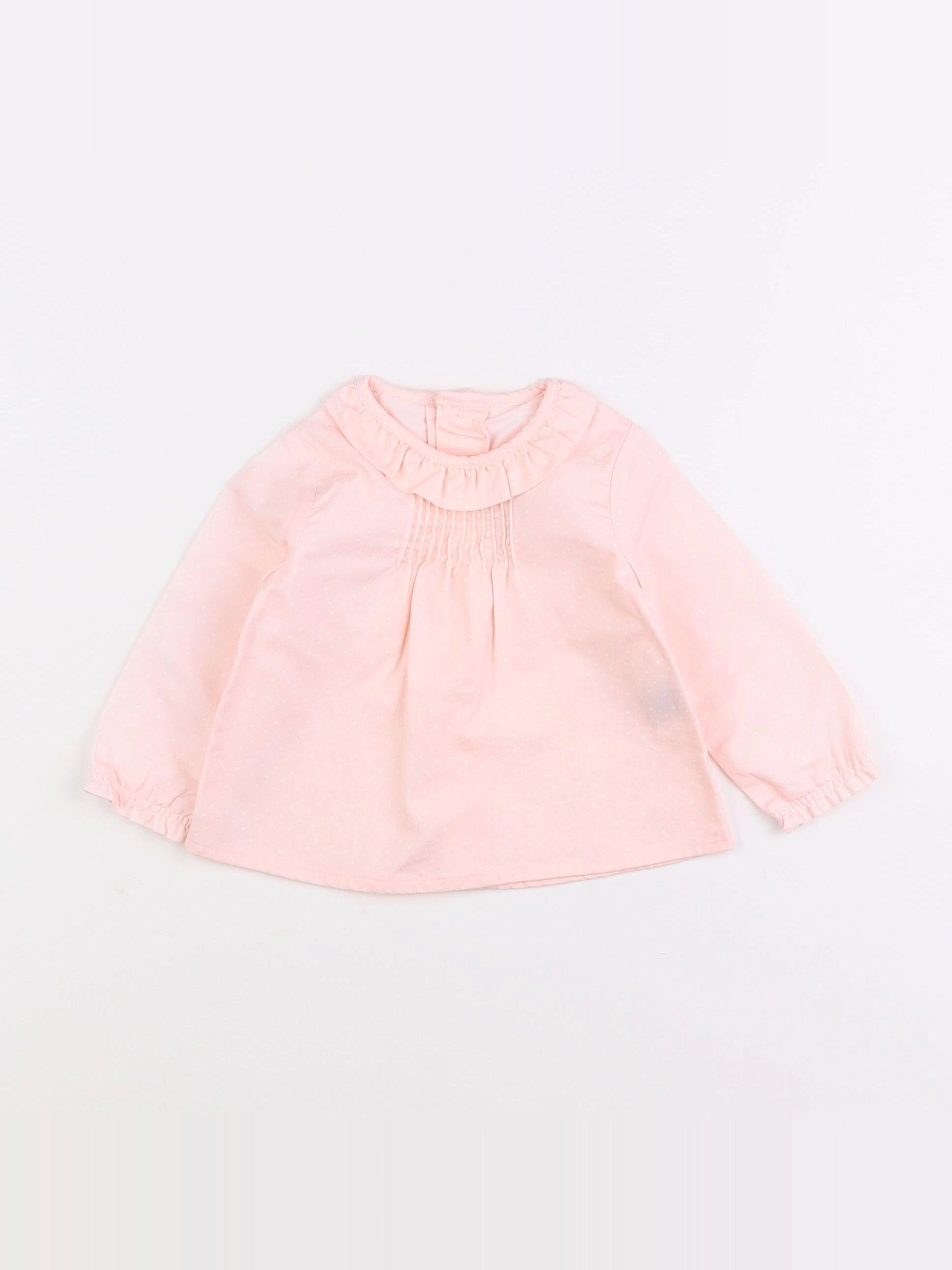 Neck & Neck - blouse rose - 6 mois