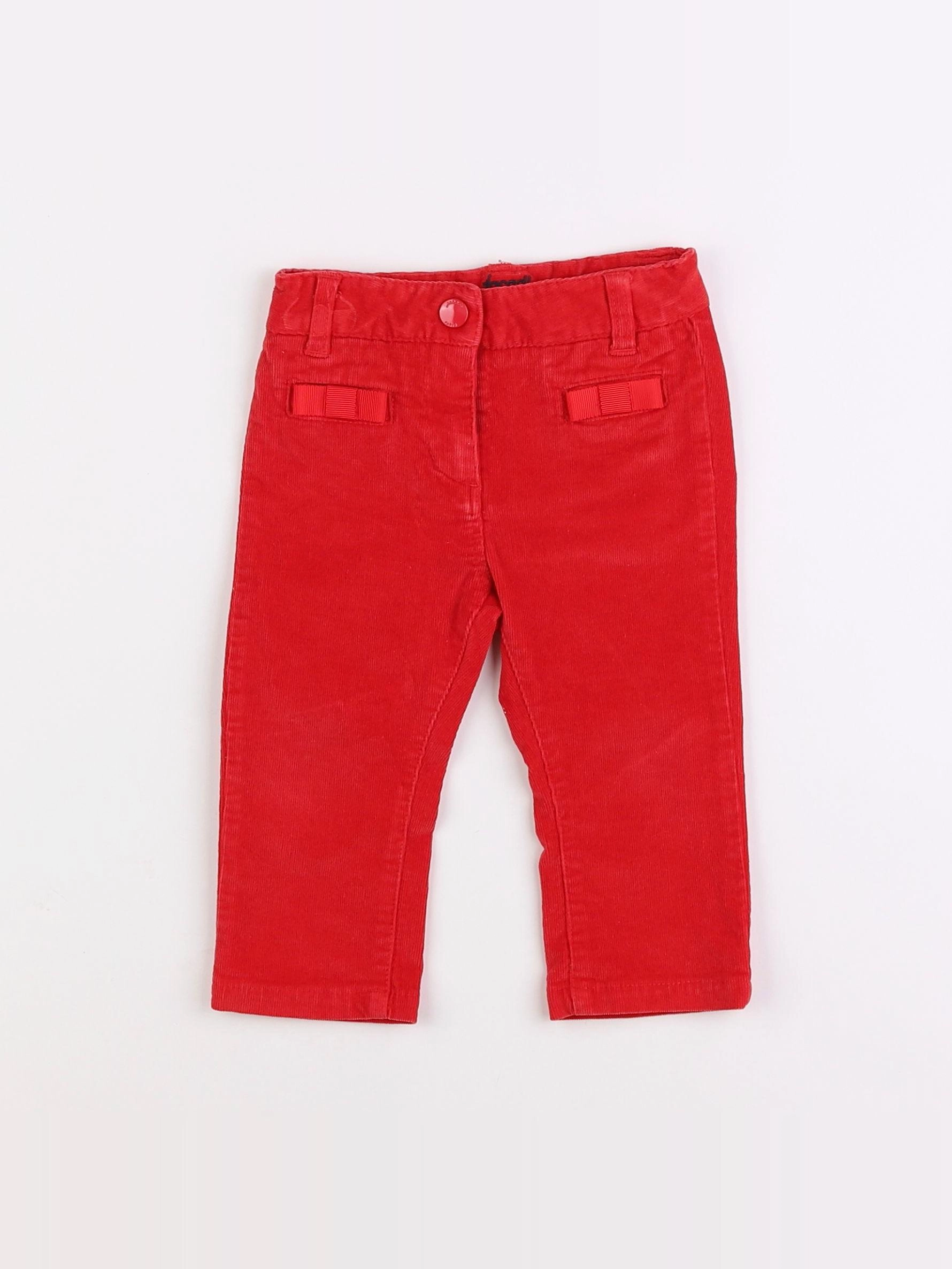 Jacadi - pantalon rouge - 12 mois
