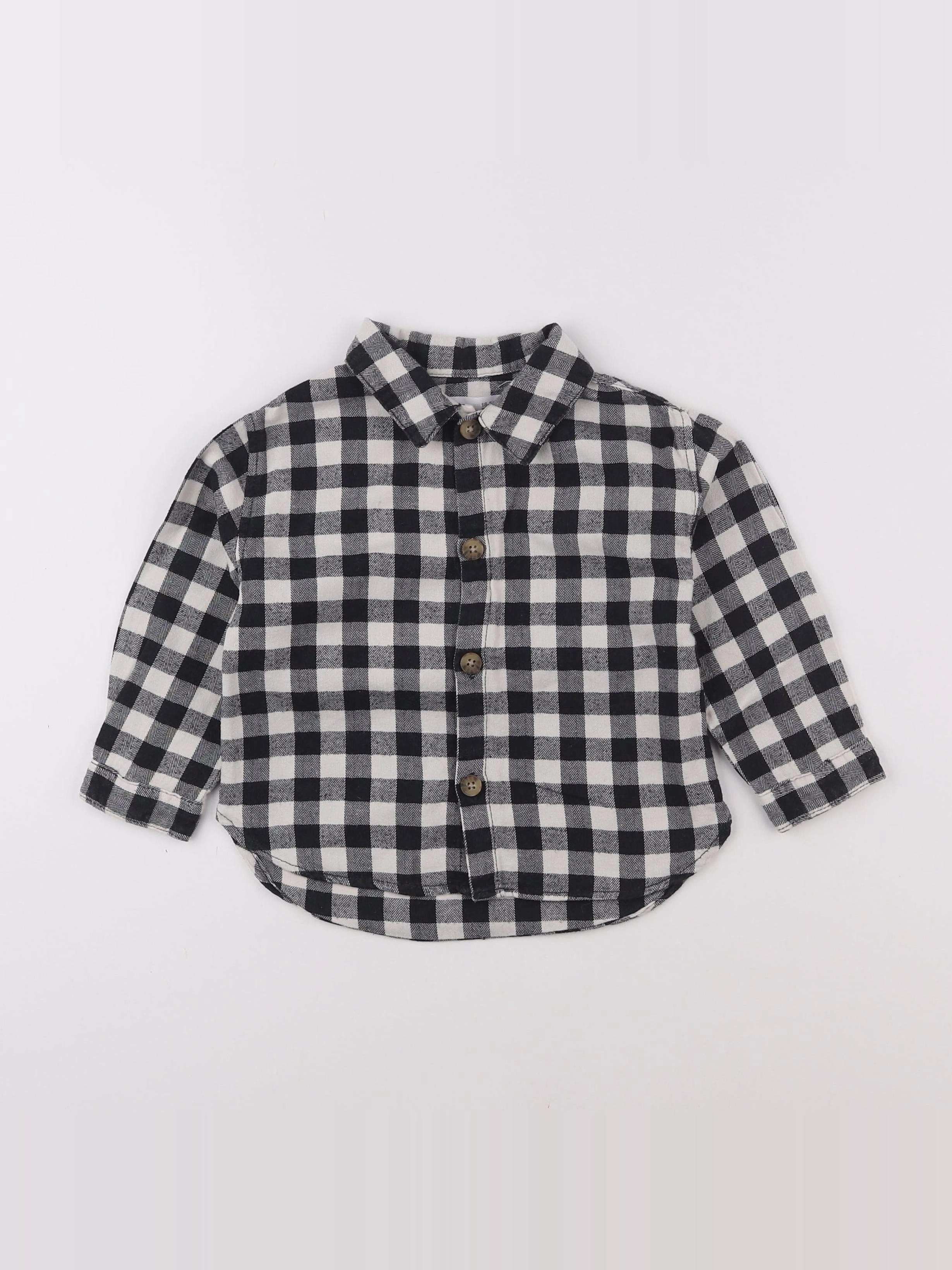 Zara - chemise blanc, bleu - 18 mois à 2 ans