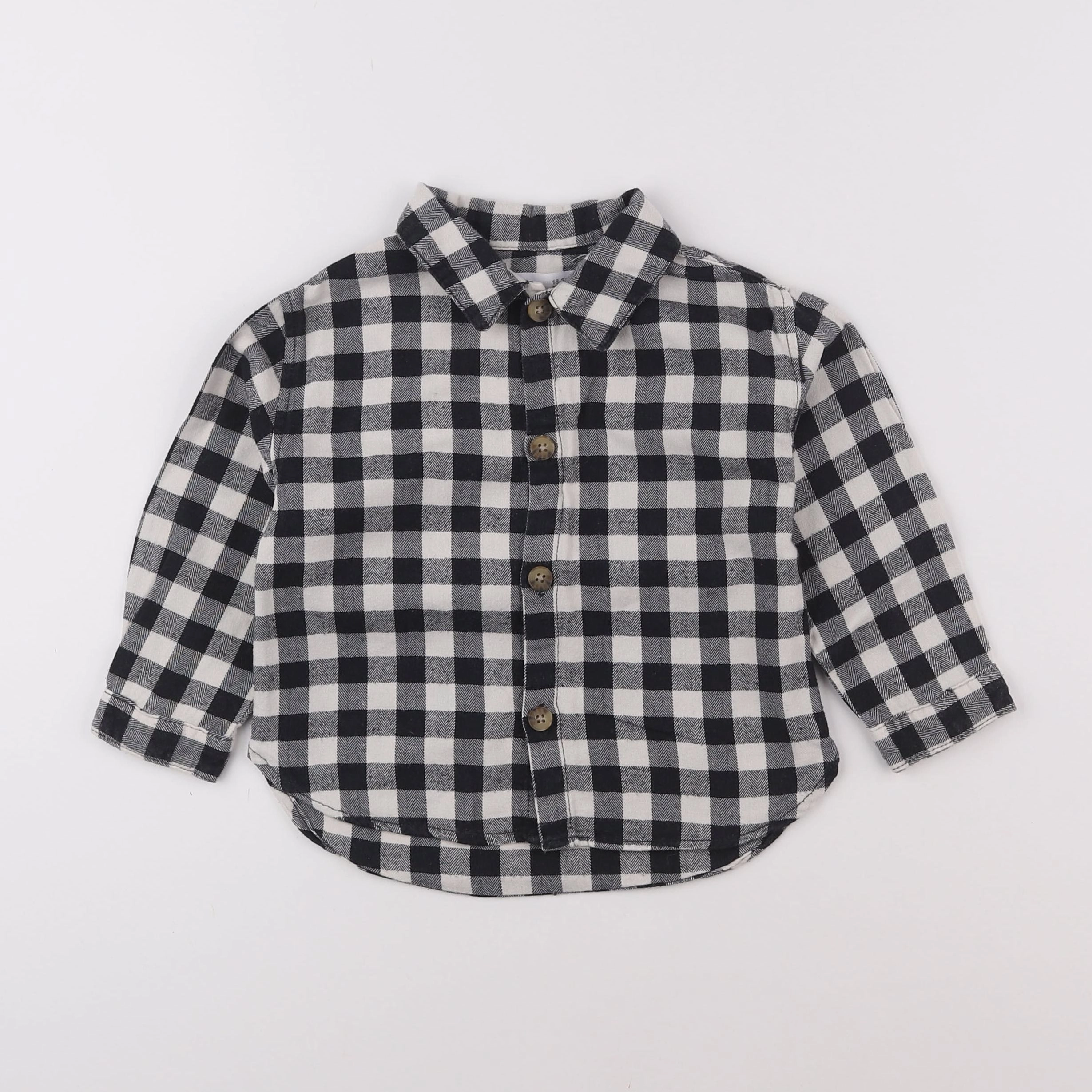 Zara - chemise blanc, bleu - 18 mois à 2 ans