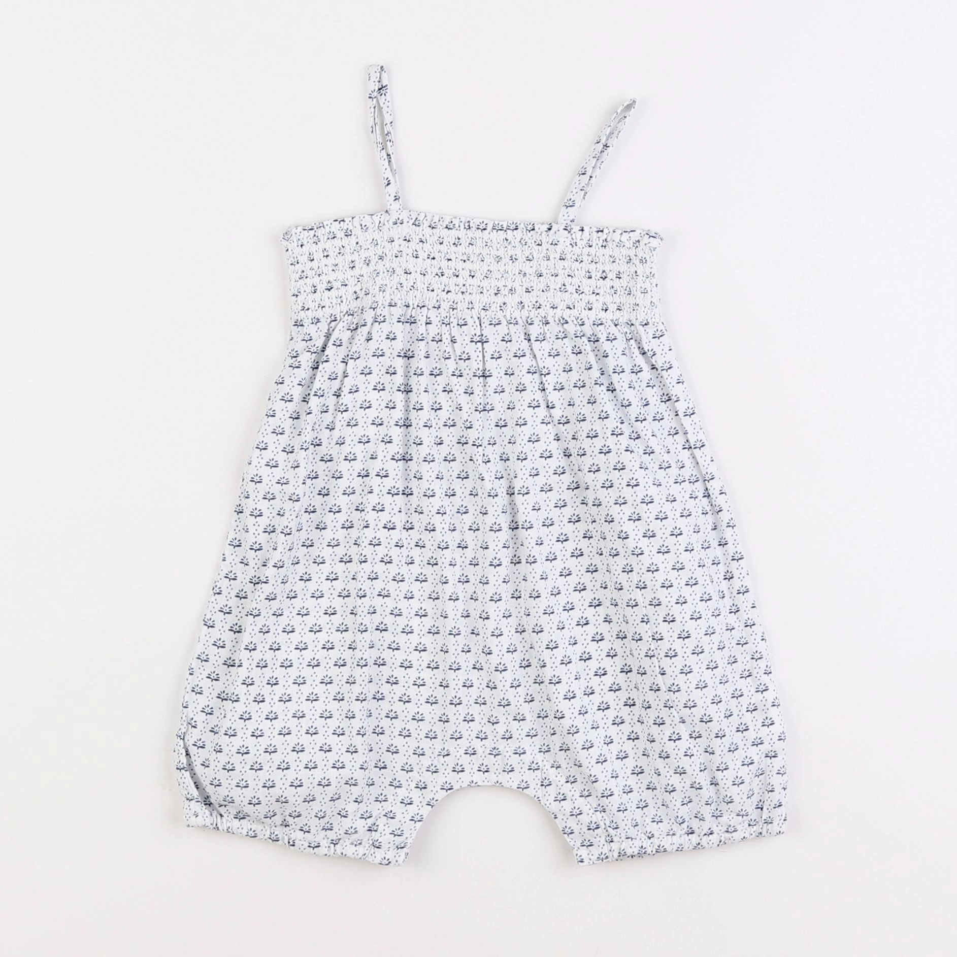 Boutchou - combinaison blanc, bleu - 6 mois