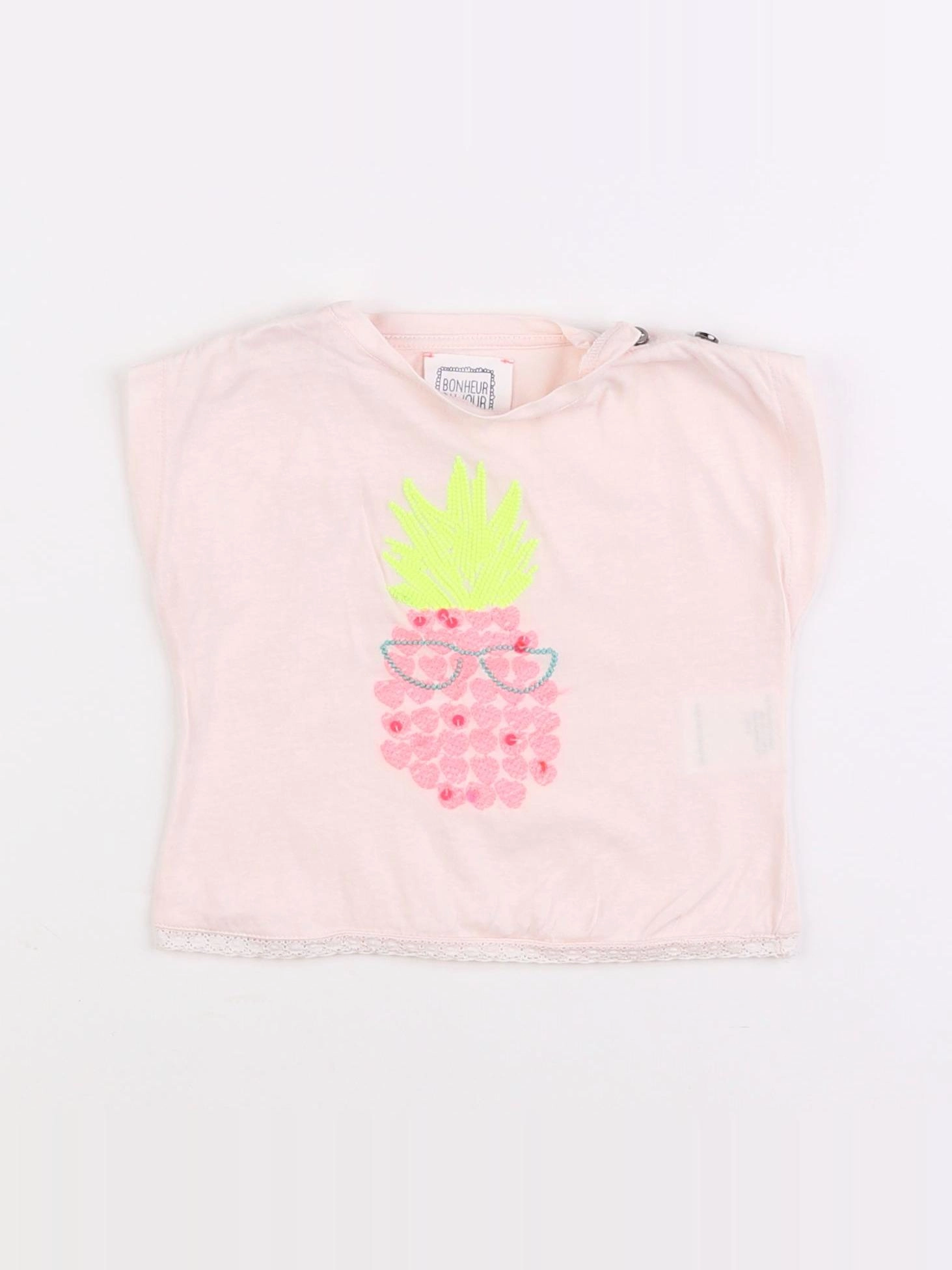 Bonheur du jour - tee-shirt rose - 6 mois