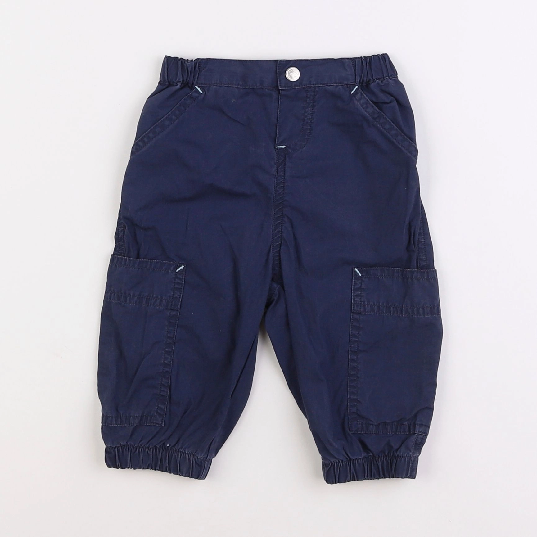 Petit Bateau - pantalon bleu - 6 mois