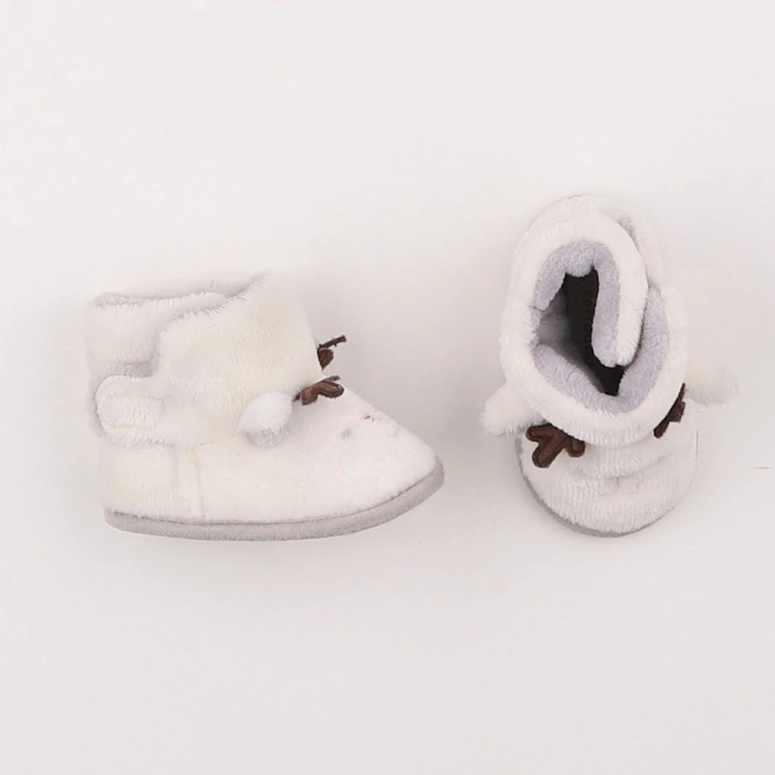 Vertbaudet - chaussons blanc - 6/12 mois
