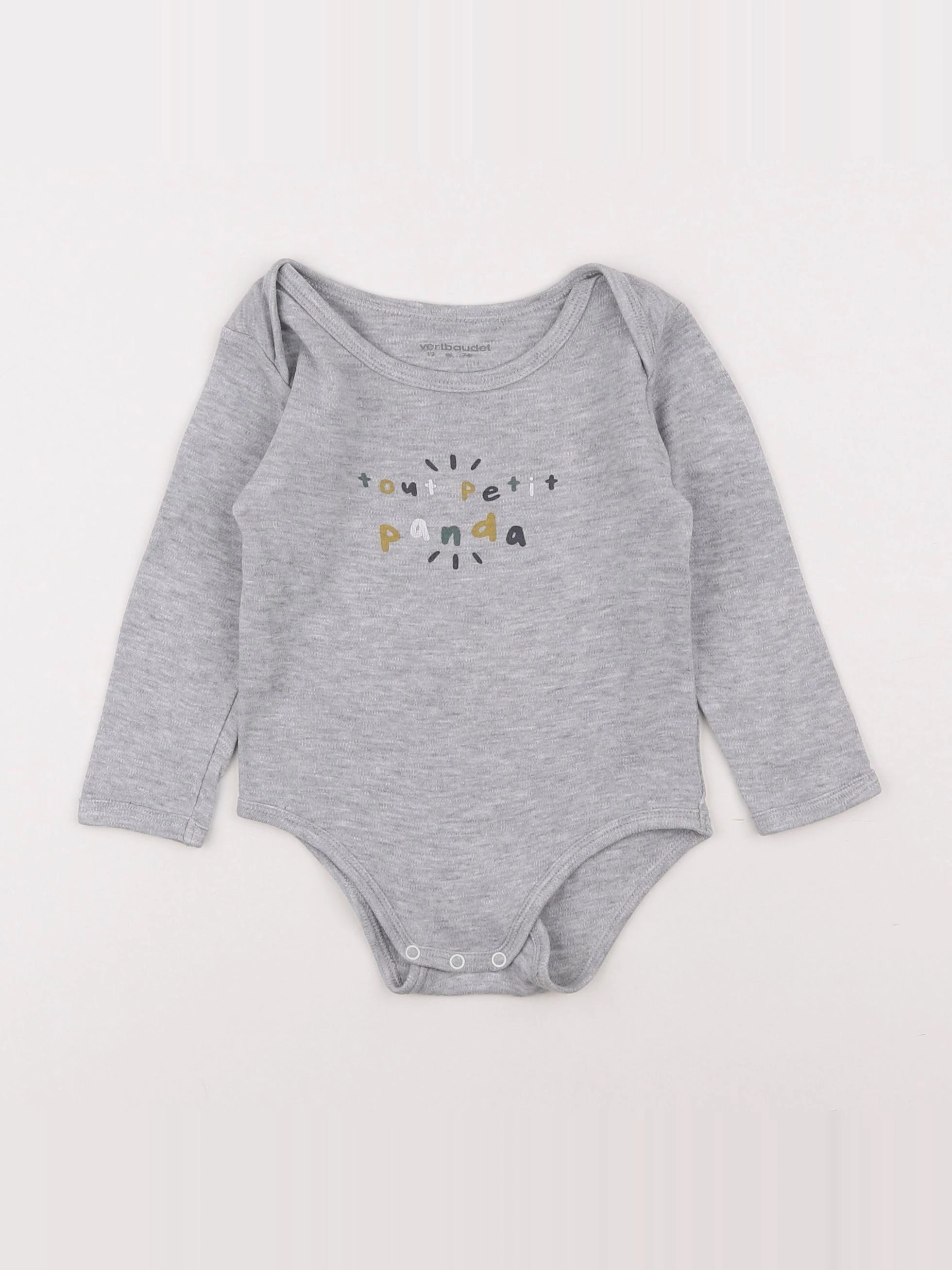 Vertbaudet - body gris - 12 mois