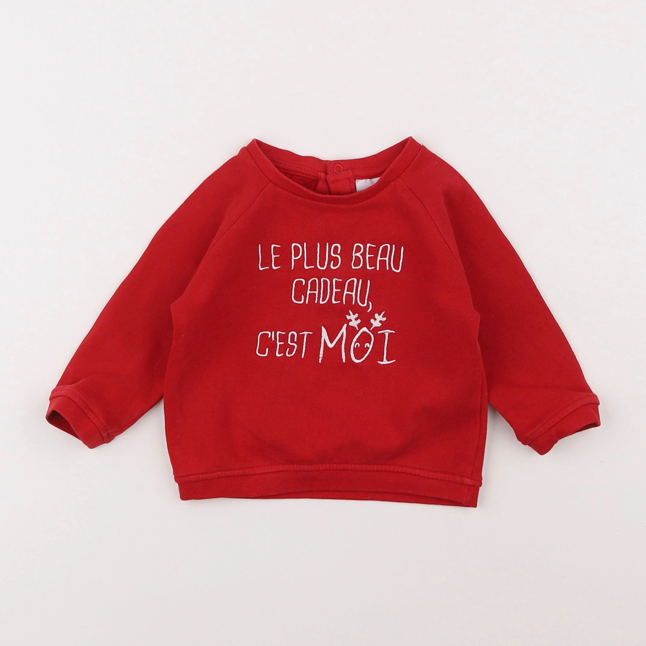 Vertbaudet - sweat rouge - 12 mois