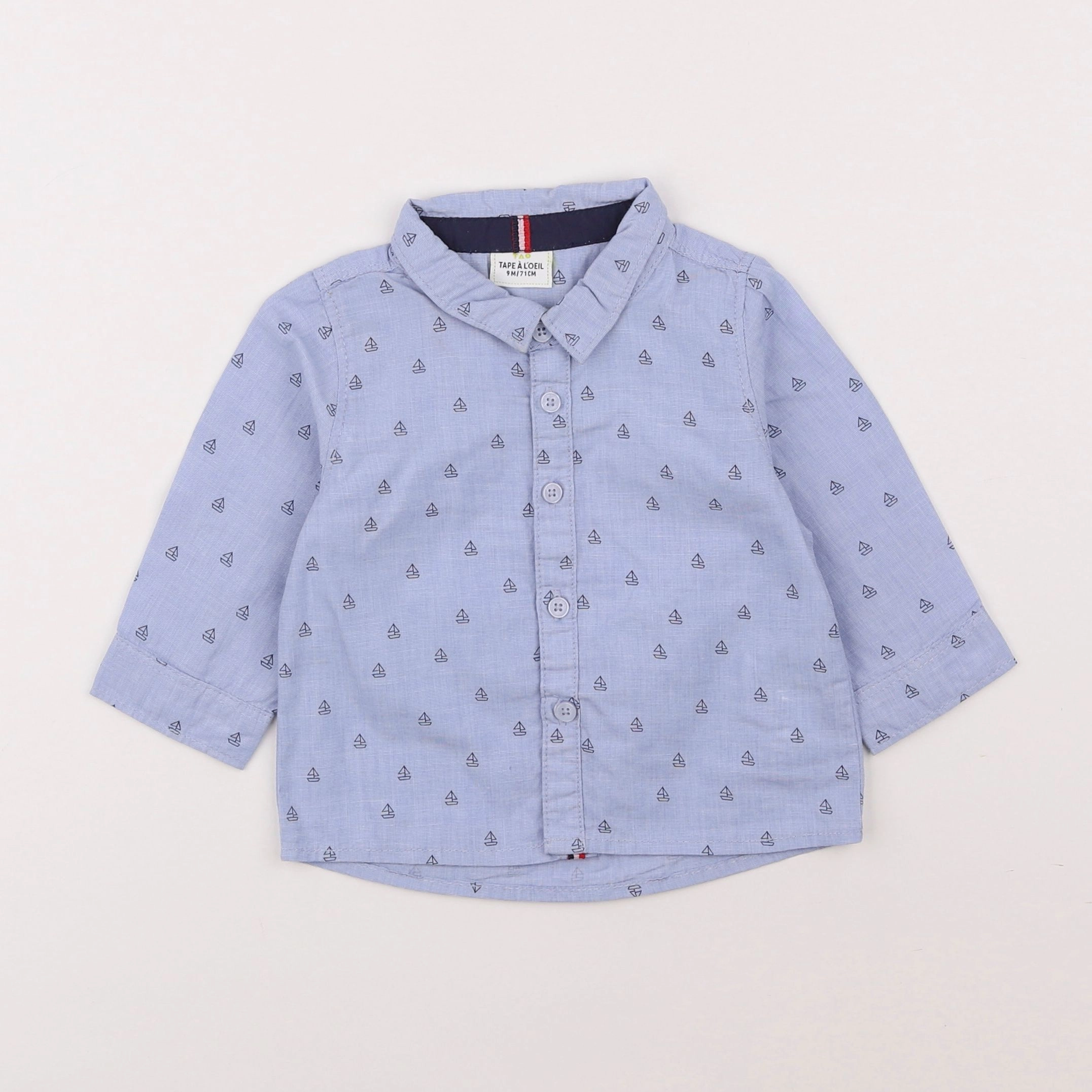 Tape à l'oeil - chemise bleu - 9 mois