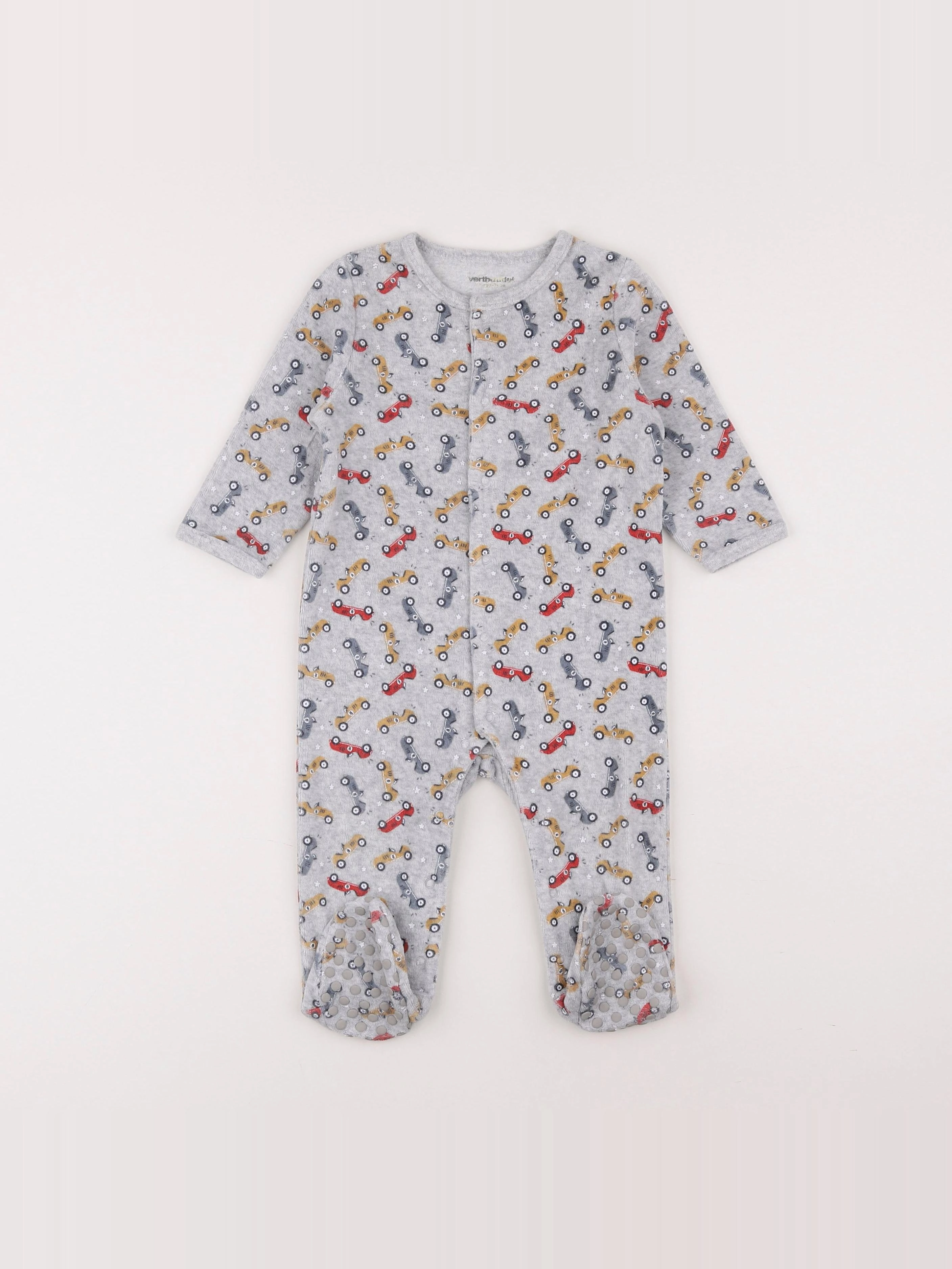 Vertbaudet - pyjama velours gris - 12 mois