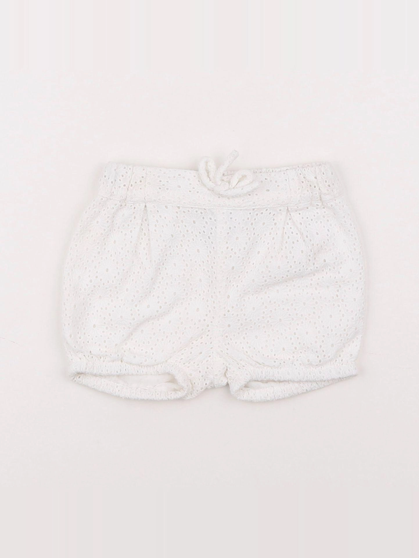 Natalys - short blanc - 6 mois