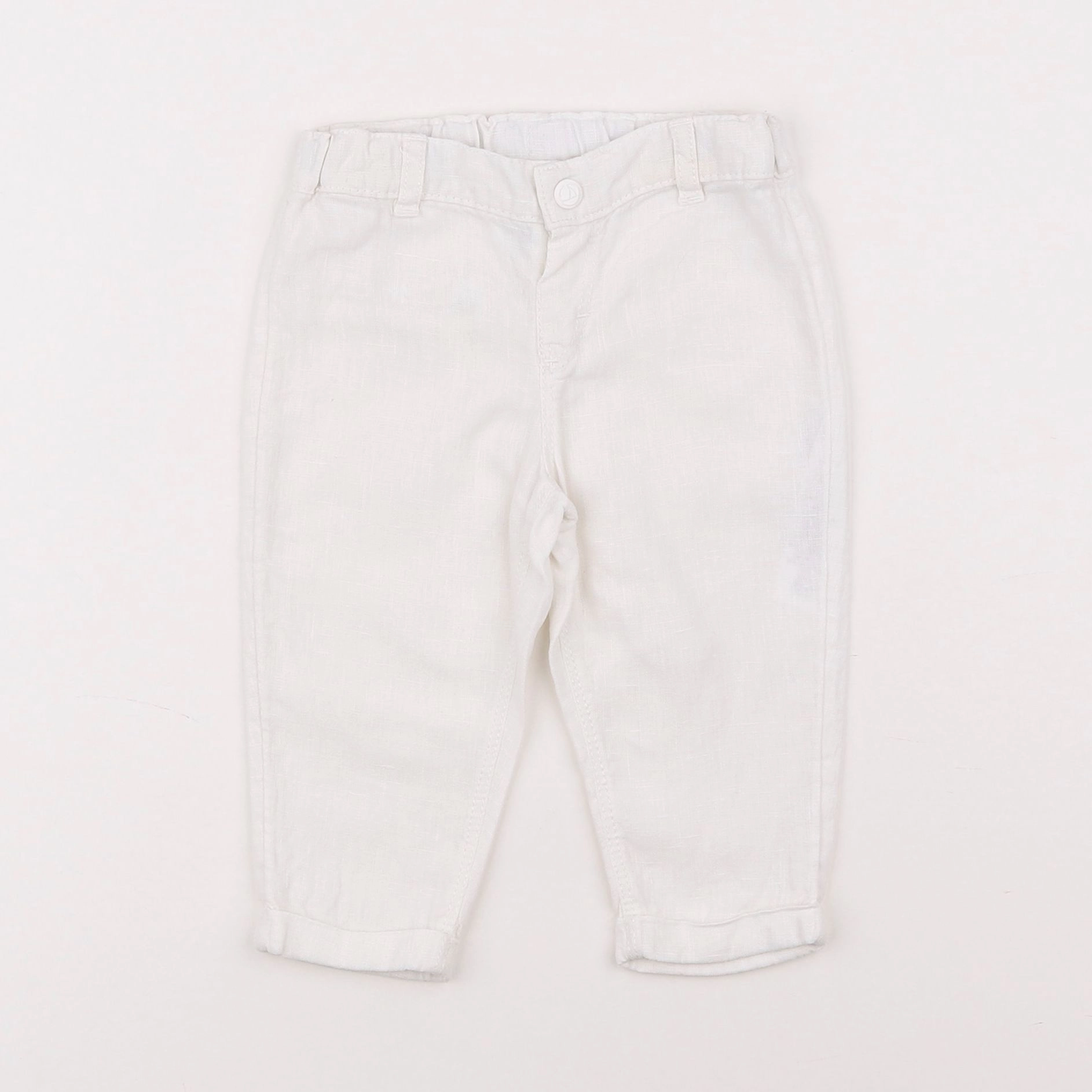 Petit Bateau - pantalon blanc - 12 mois