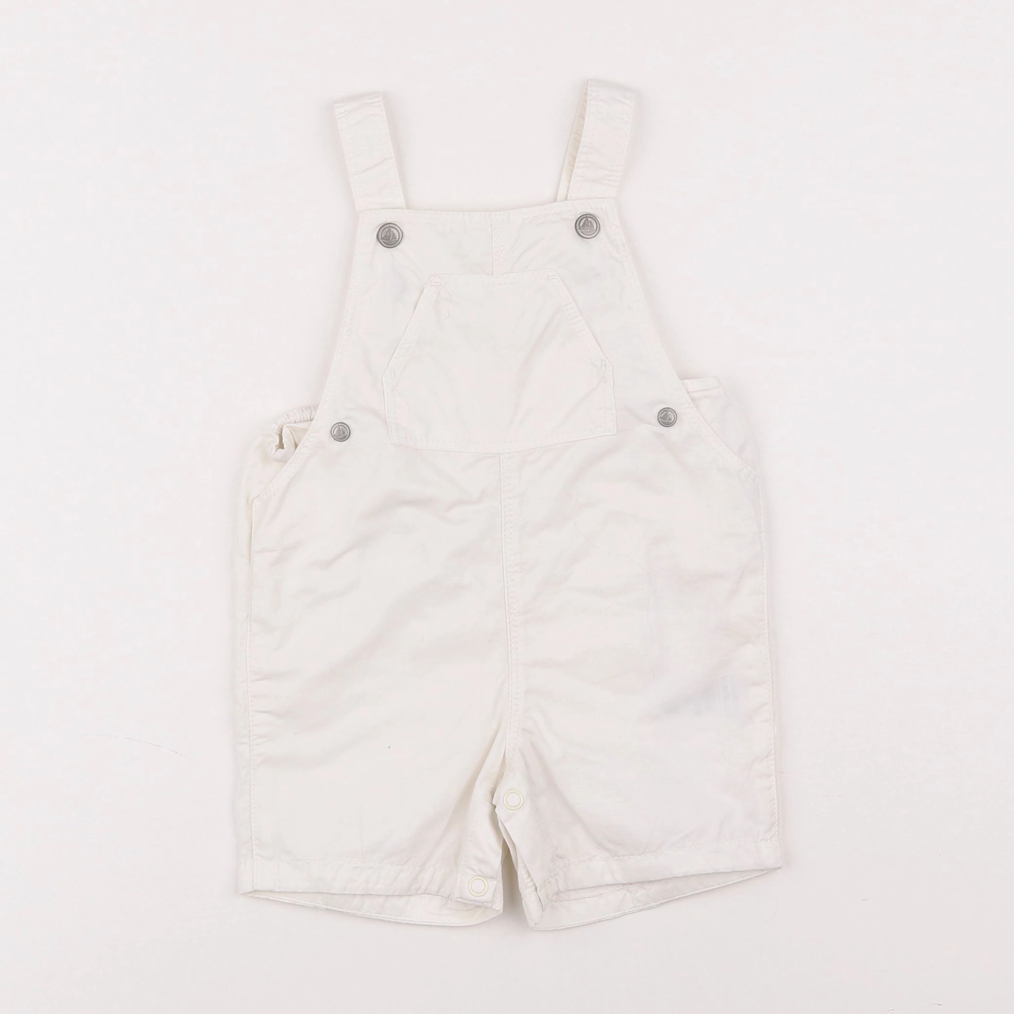 Petit Bateau - salopette blanc - 6 mois