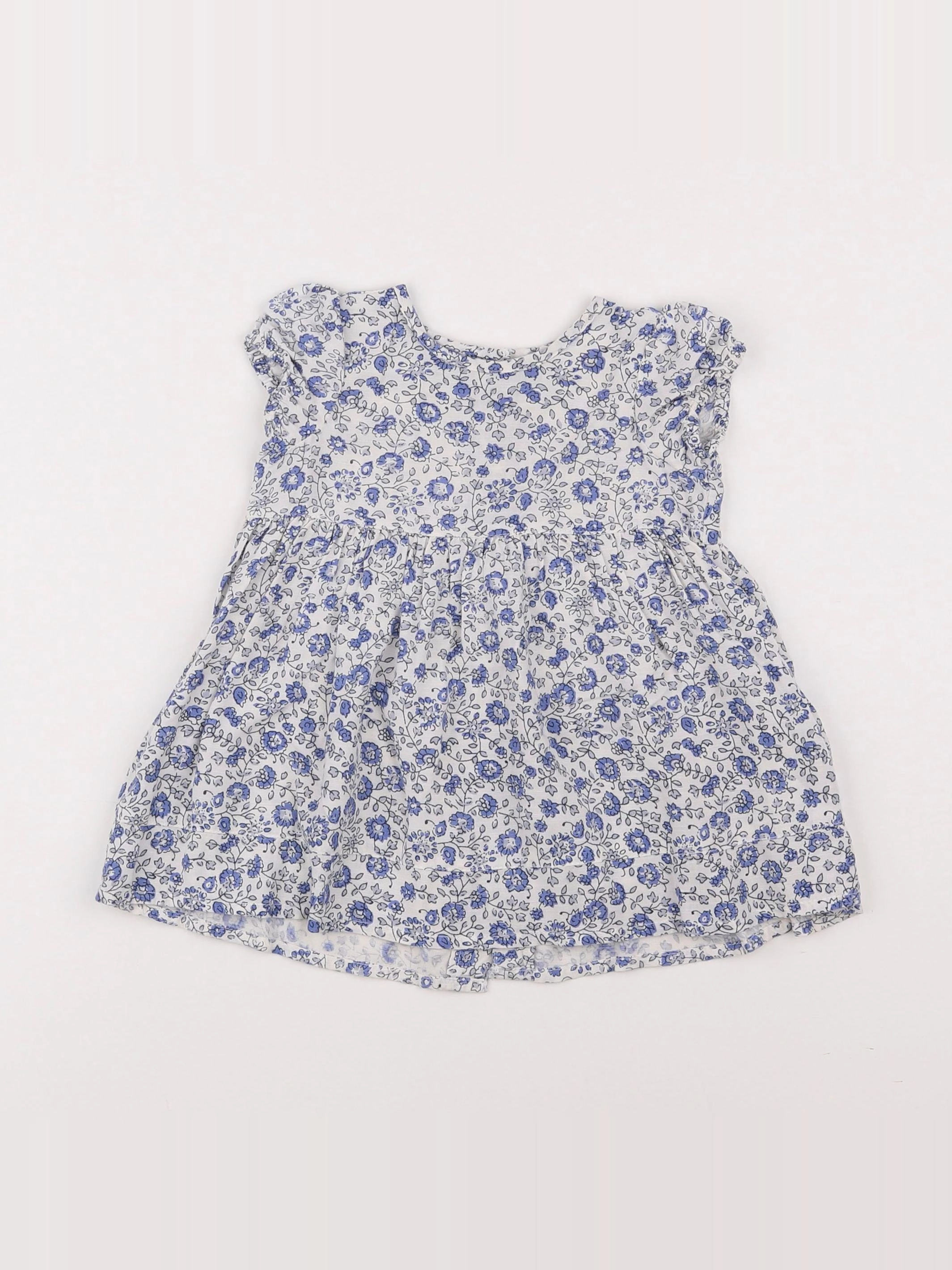 Cyrillus - robe blanc, bleu - 6 mois