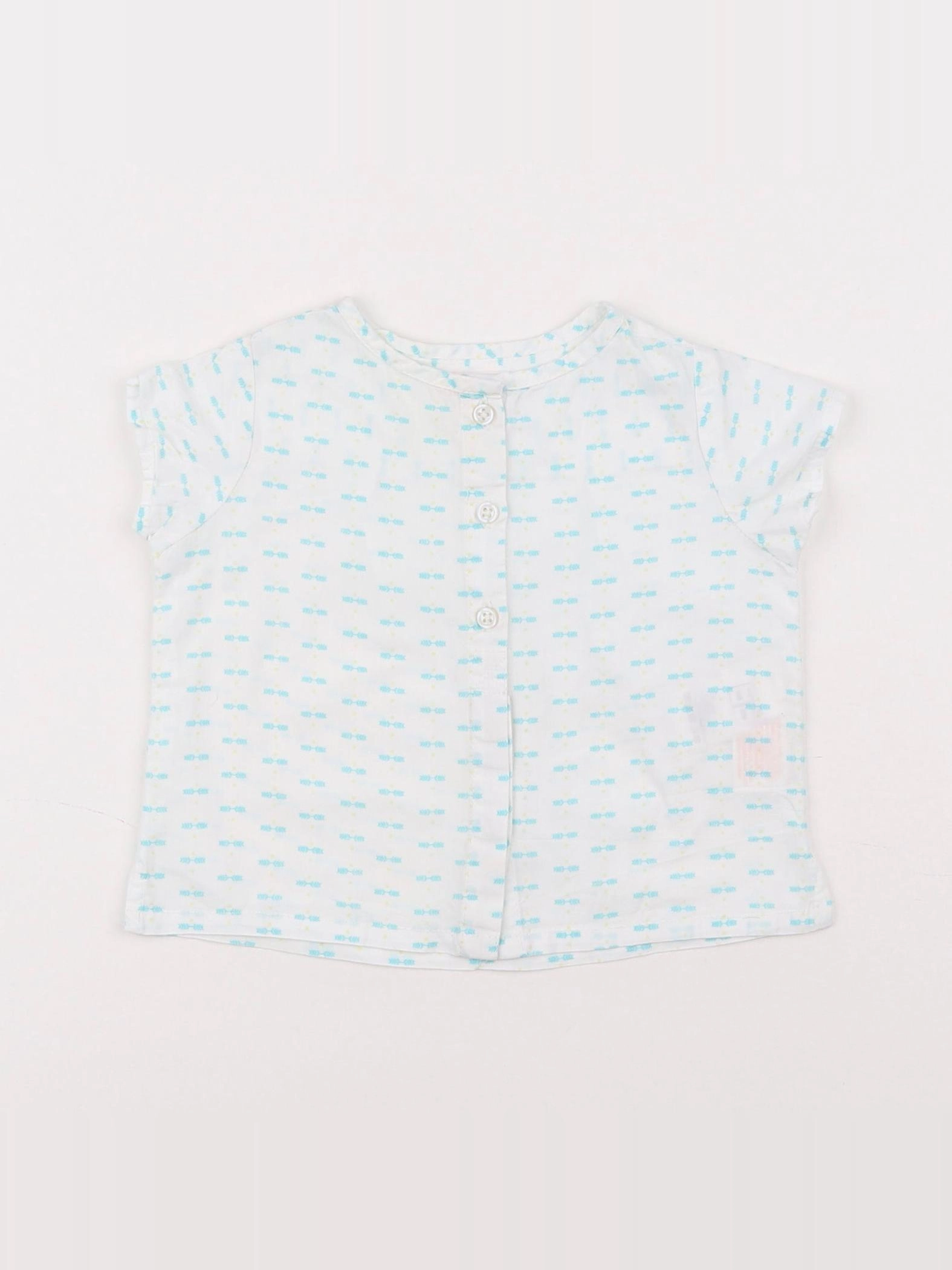 Gocco - chemise blanc, bleu - 3/6 mois