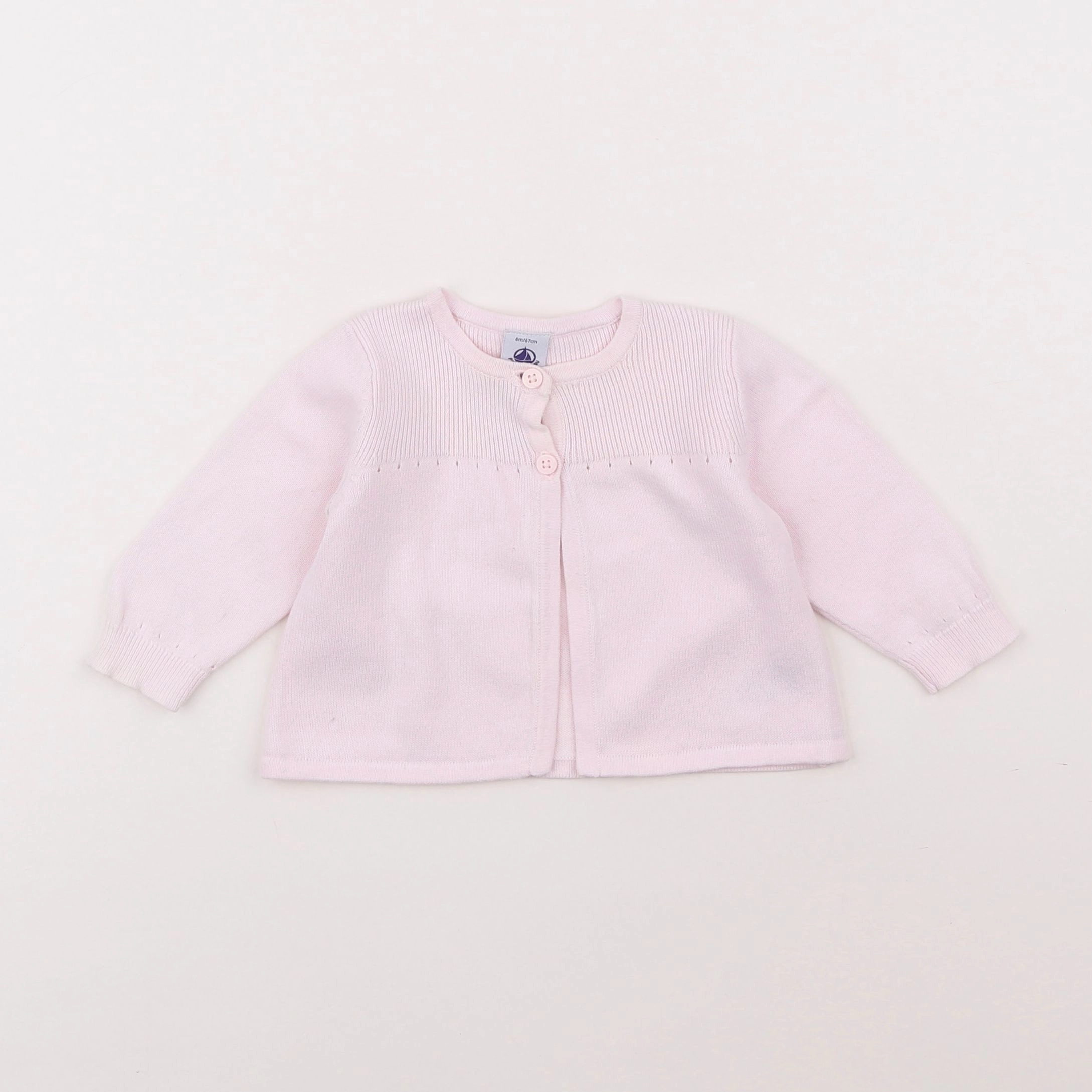 Petit Bateau - gilet rose - 6 mois