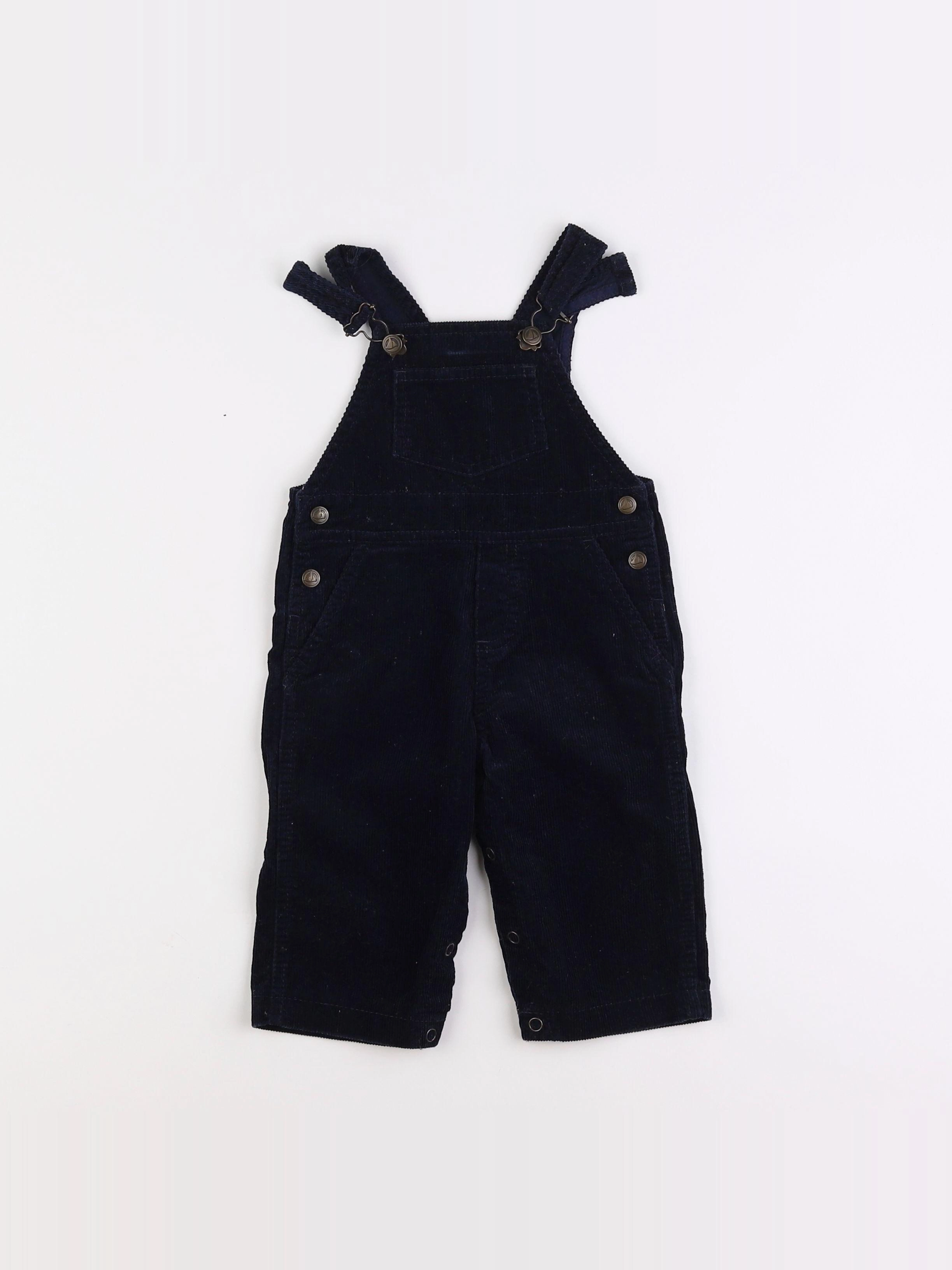 Petit Bateau - salopette noir - 6 mois
