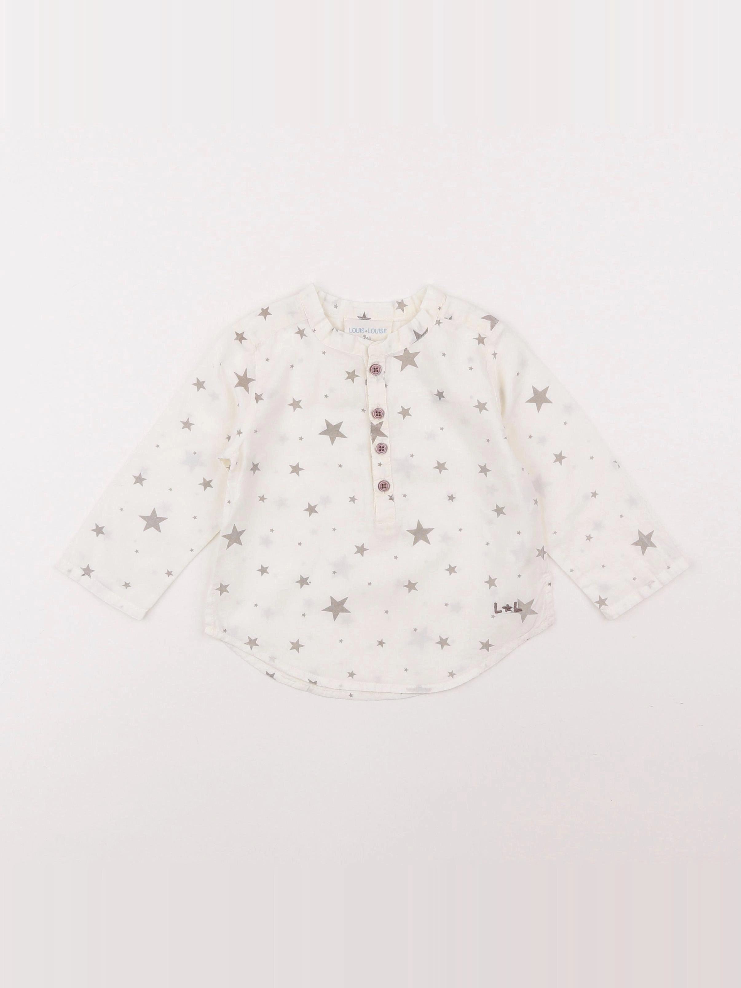Louis Louise - chemise blanc, gris - 12 mois