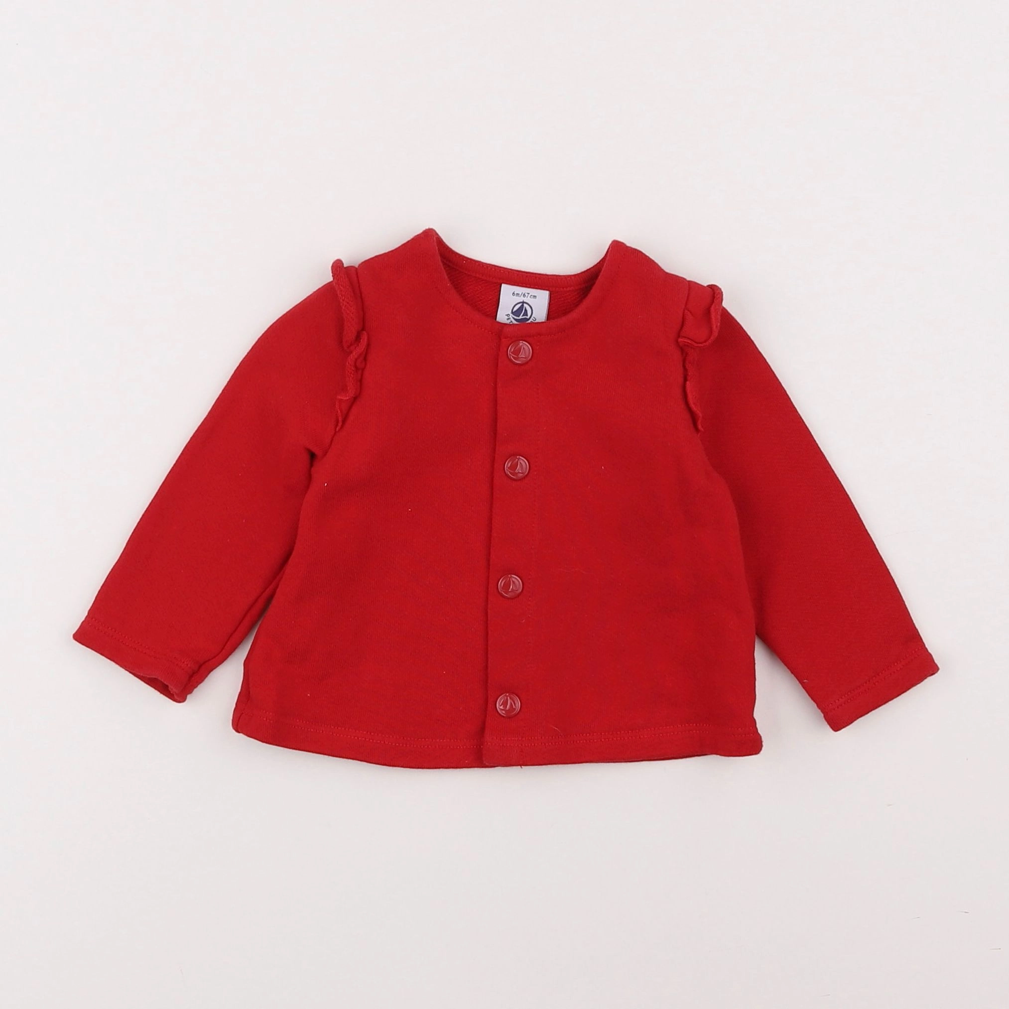 Petit Bateau - gilet rouge - 6 mois