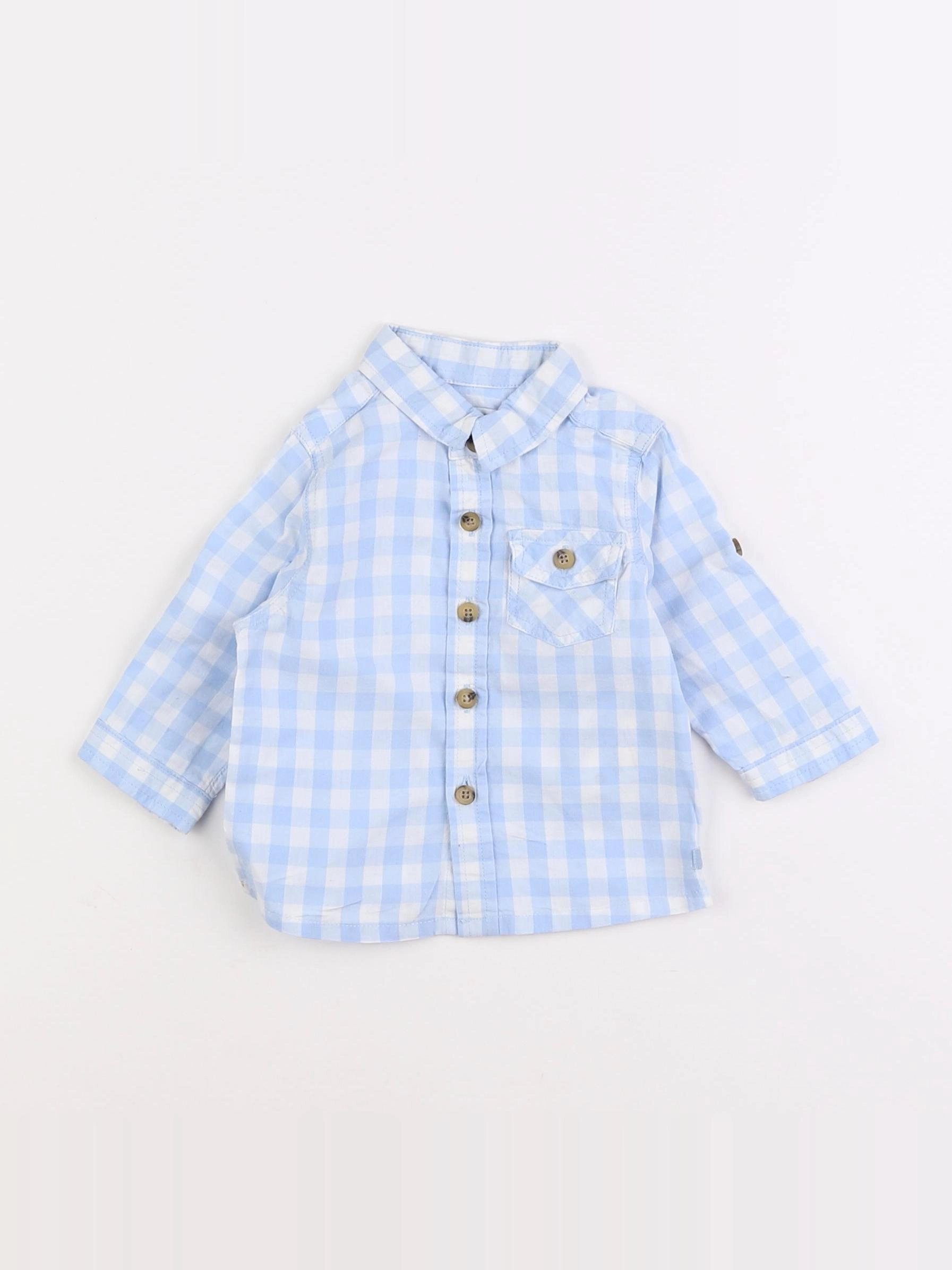 Vertbaudet - chemise bleu - 3 mois