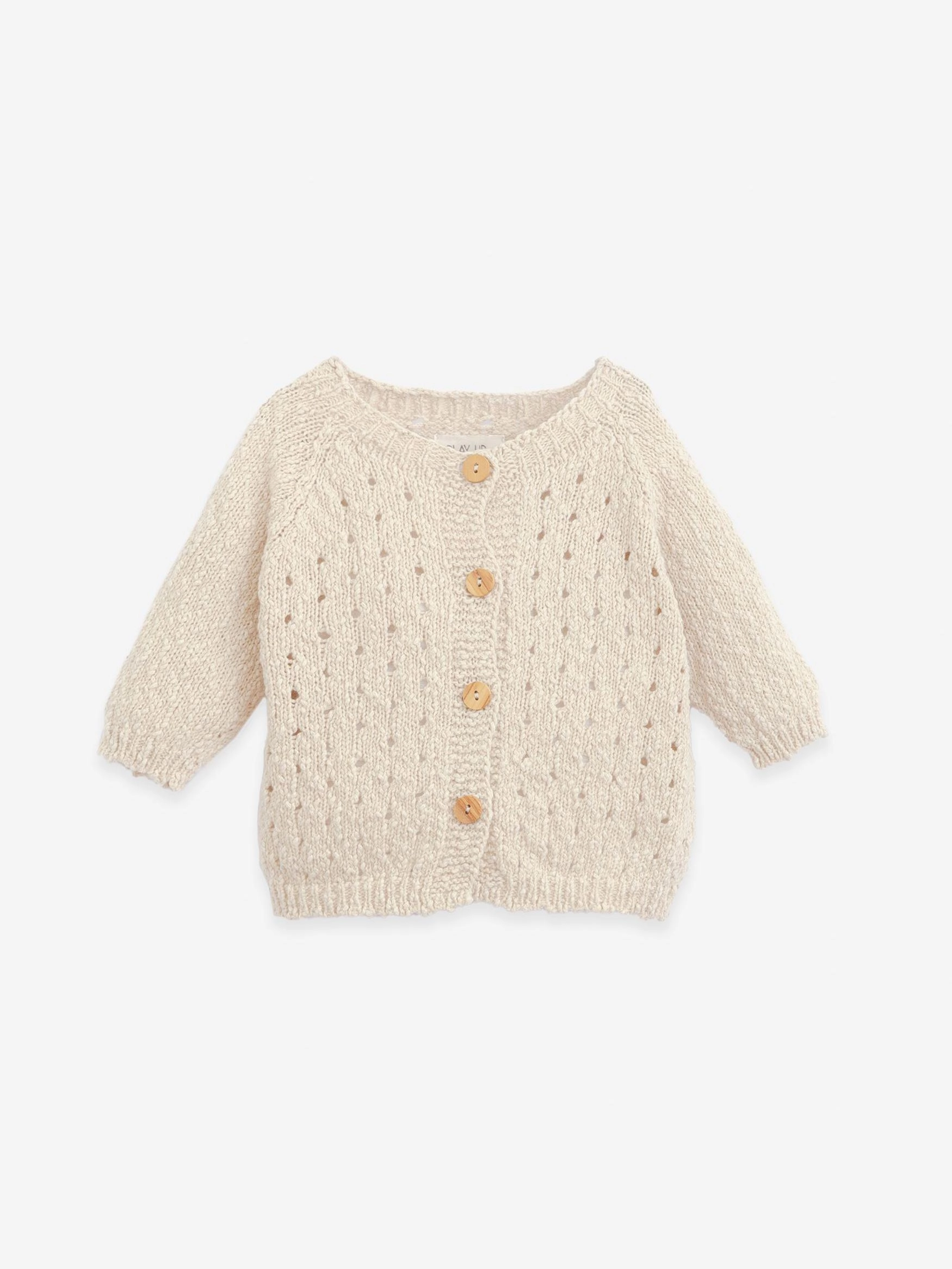 Play Up - Gilet col rond beige - 3 mois