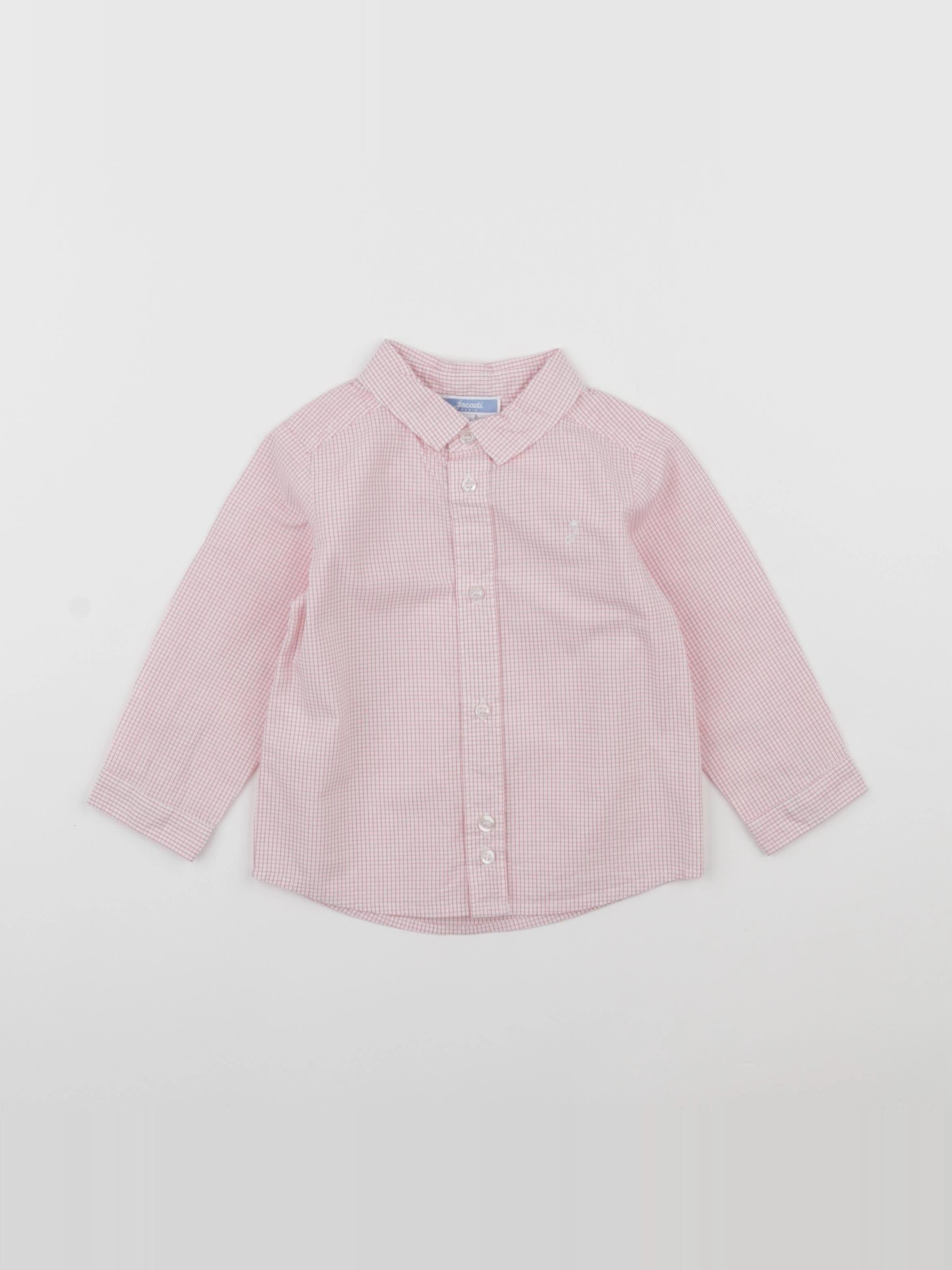 Jacadi - chemise blanc, rouge - 12 mois